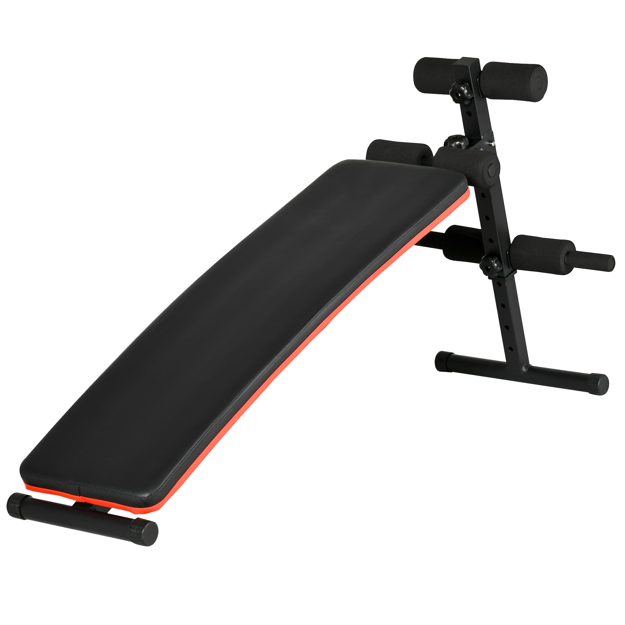 HOMCOM Banc de musculation pliable banc fitness multifonction hauteur réglable exercice gymnase bureau à domicile 47 x 139 x 51-69 cm noir et rouge