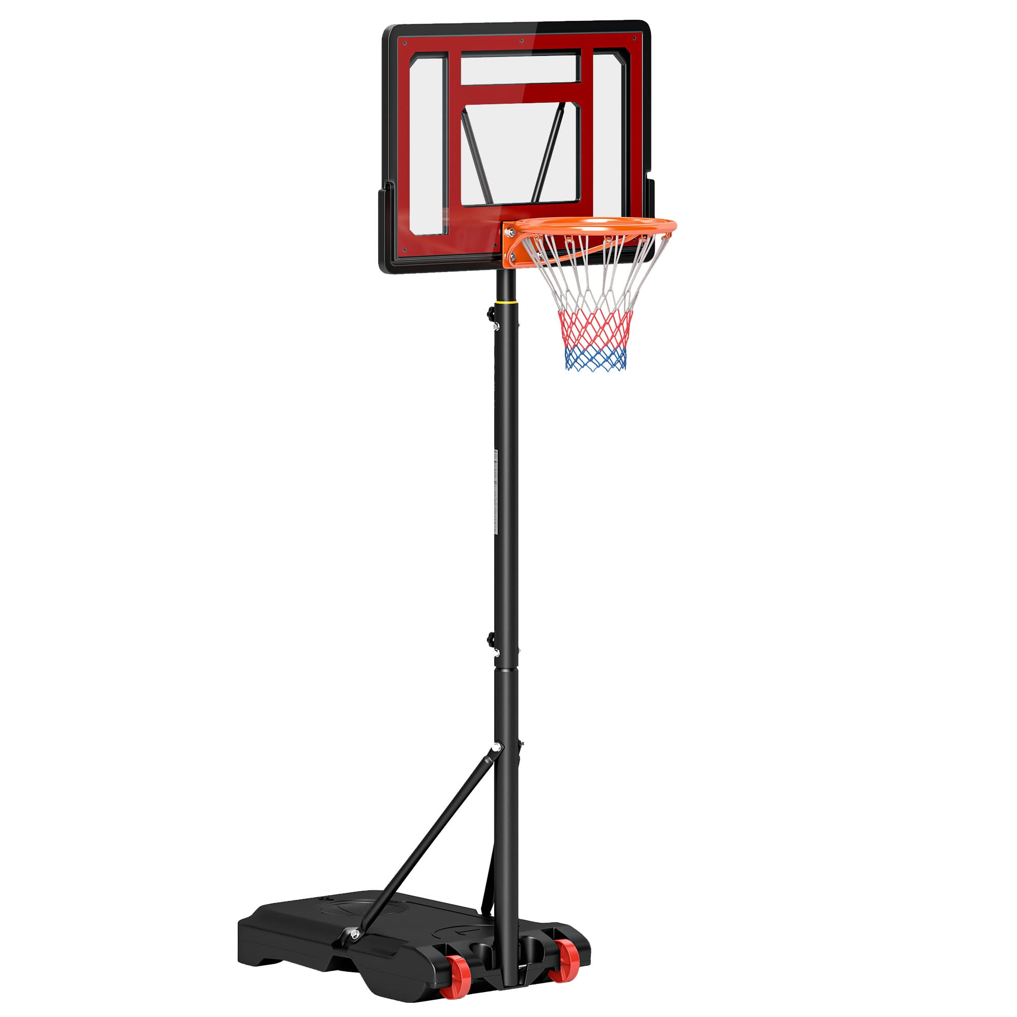 HOMCOM Panier de basket extérieur hauteur réglable 160–210 cm panier de basket sur pied à roulettes base remplissable noir