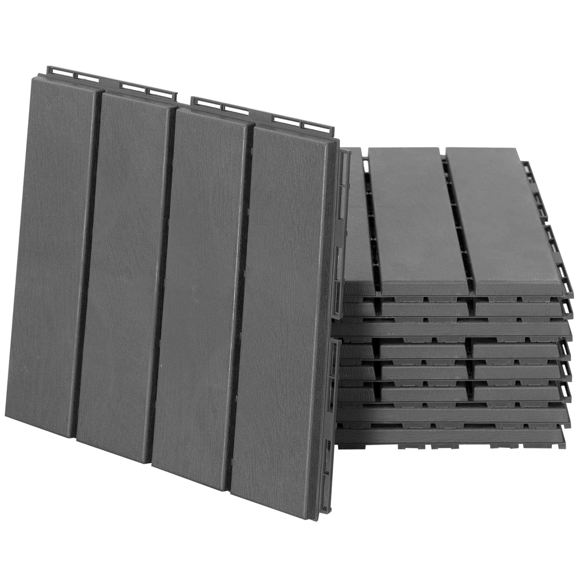 Outsunny Dalle de Terrasse 9 Pièces Convient pour Patio Balcon Terrasse sur Le Toit 30 x 30 cm (Environ. 0 81 m2) Noir