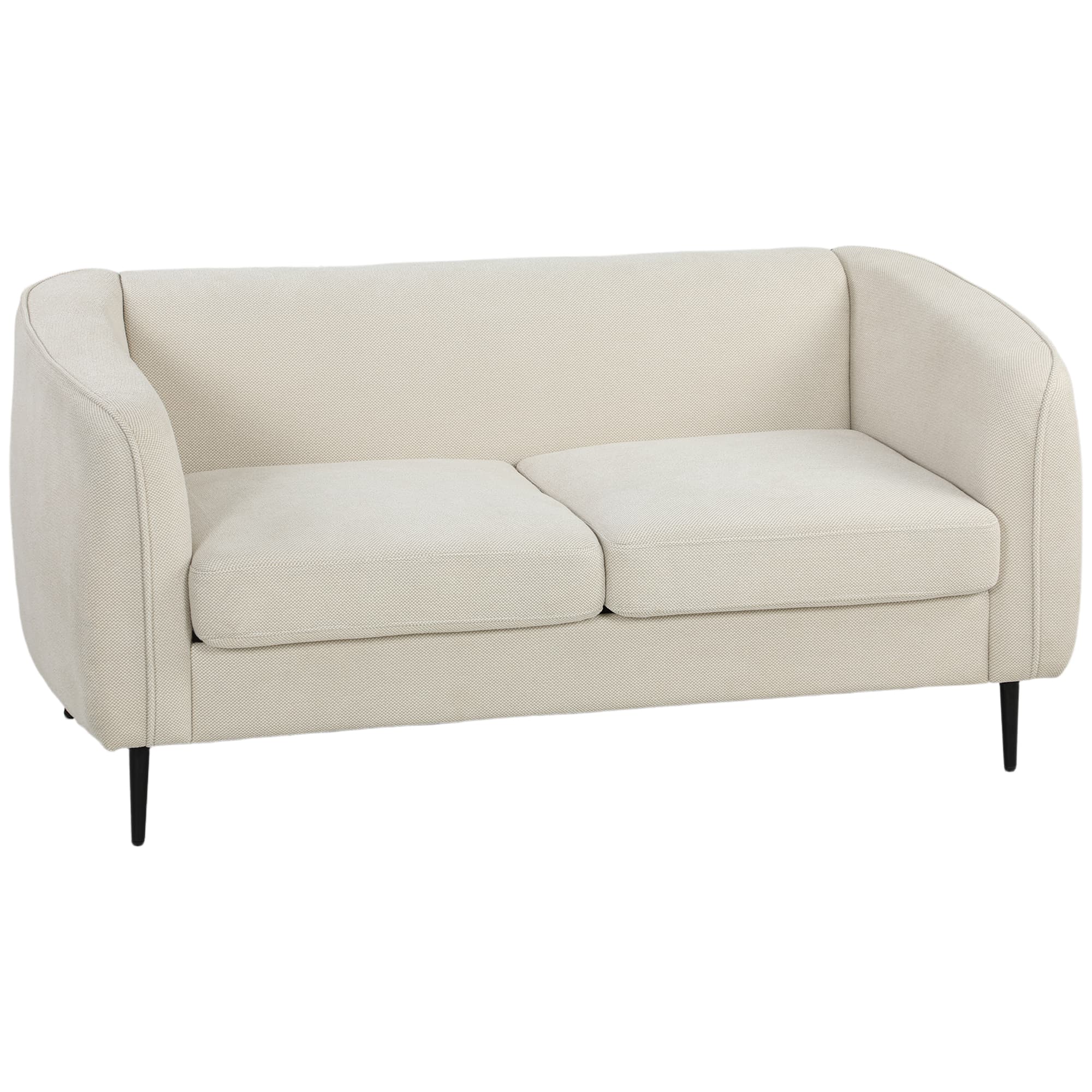 HOMCOM Canapé 2 places en velours, canapé de salon moderne 160 cm, assise large rembourrée, coussin épais à ressorts, beige