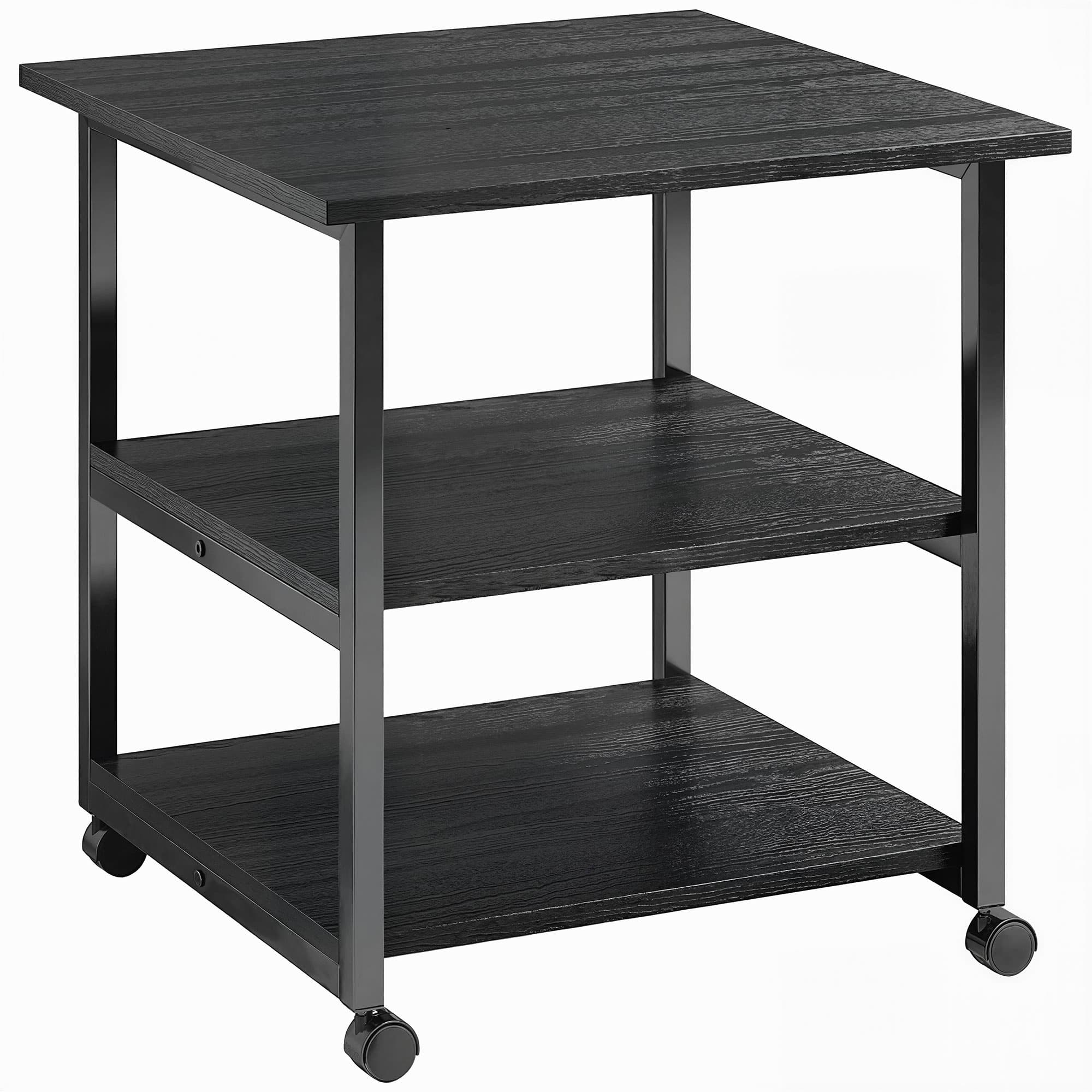 HOMCOM Support d'imprimante desserte de rangement 3 niveaux étagères mobile sur roulettes 50 x 50 x 52,5 cm
