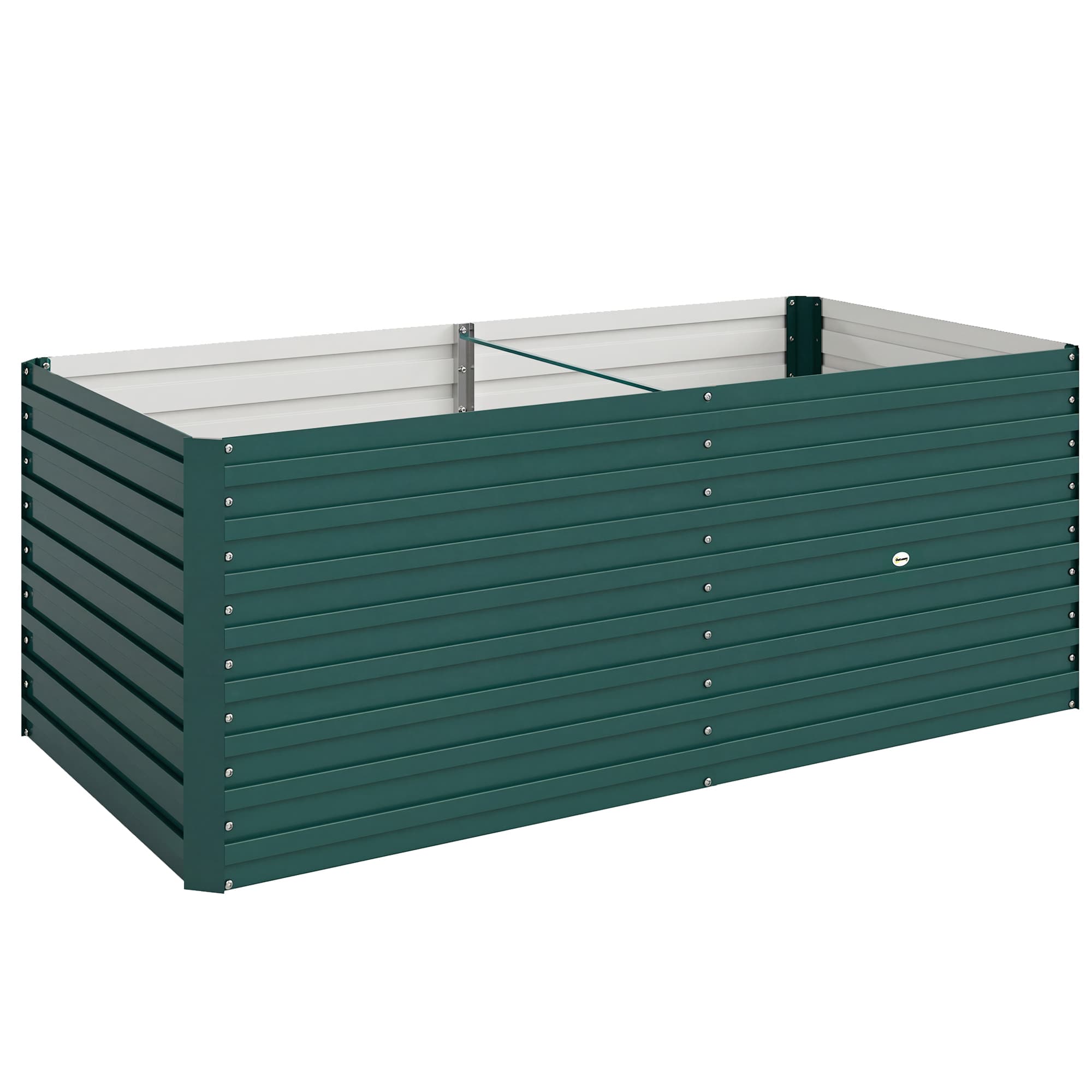 Outsunny Jardinière surélevée galvanisée rectangulaire pour l'extérieur - fond ouvert - 160 x 80 x 60 cm, vert