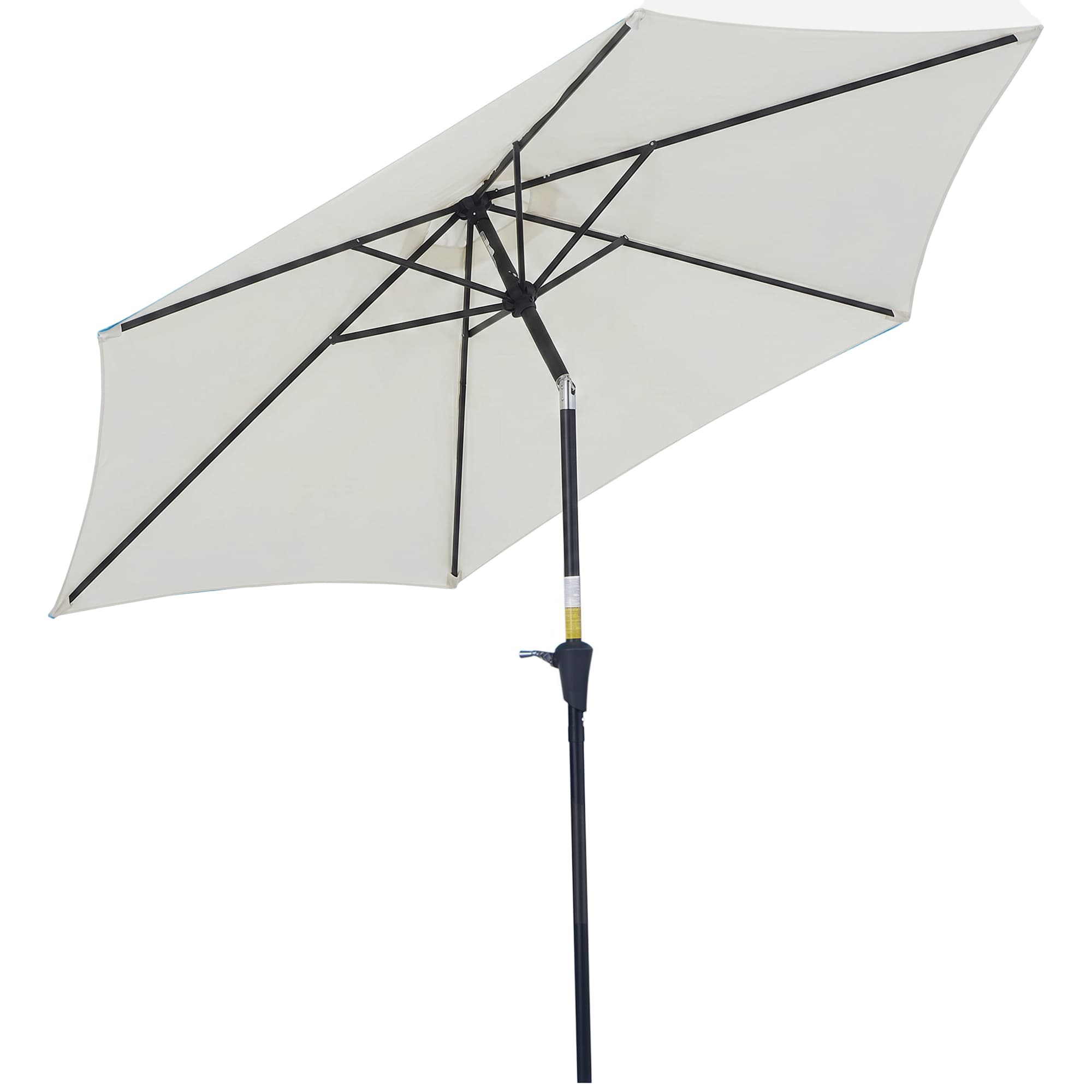 Outsunny Parasol Inclinable Crème Ø 2,7x2,35m Manivelle Polyester Imperméable 180g/m2 Aluminium Aosom France