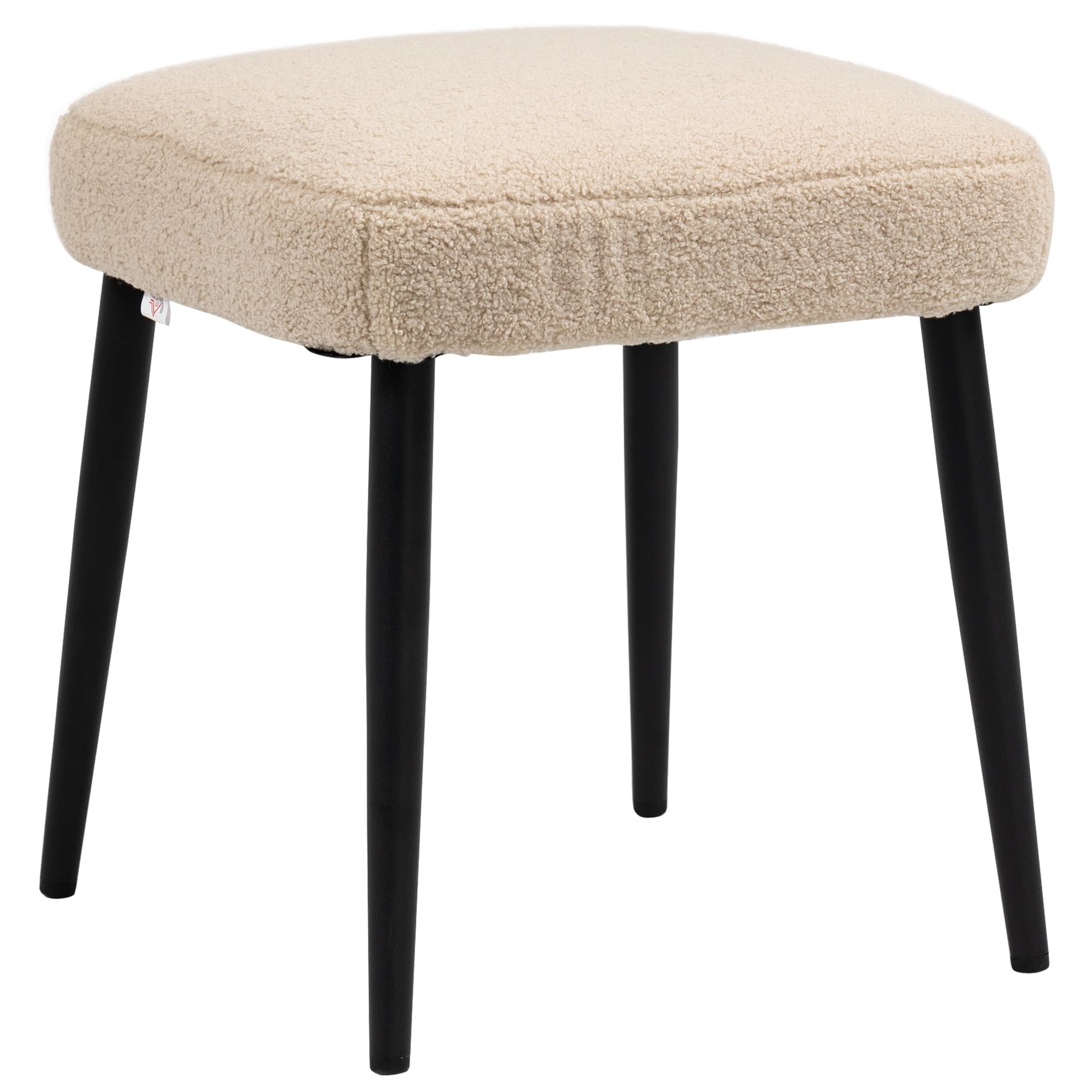 HOMCOM repose pied salon tabouret ottoman, en tissu laine bouclée, 42x42x44 cm, beige Aosom France