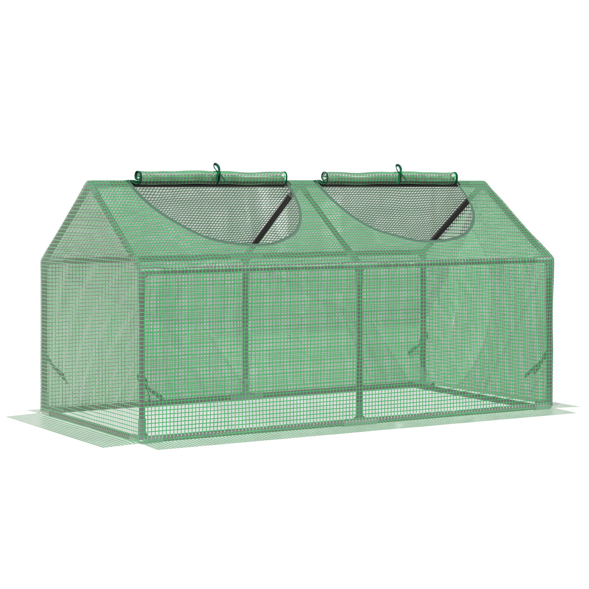 Outsunny Serre de jardin mini serre 2 fenêtres enroulables couverture en PE haute densité 140 g/m2 120 x 60 x 60 cm vert foncé