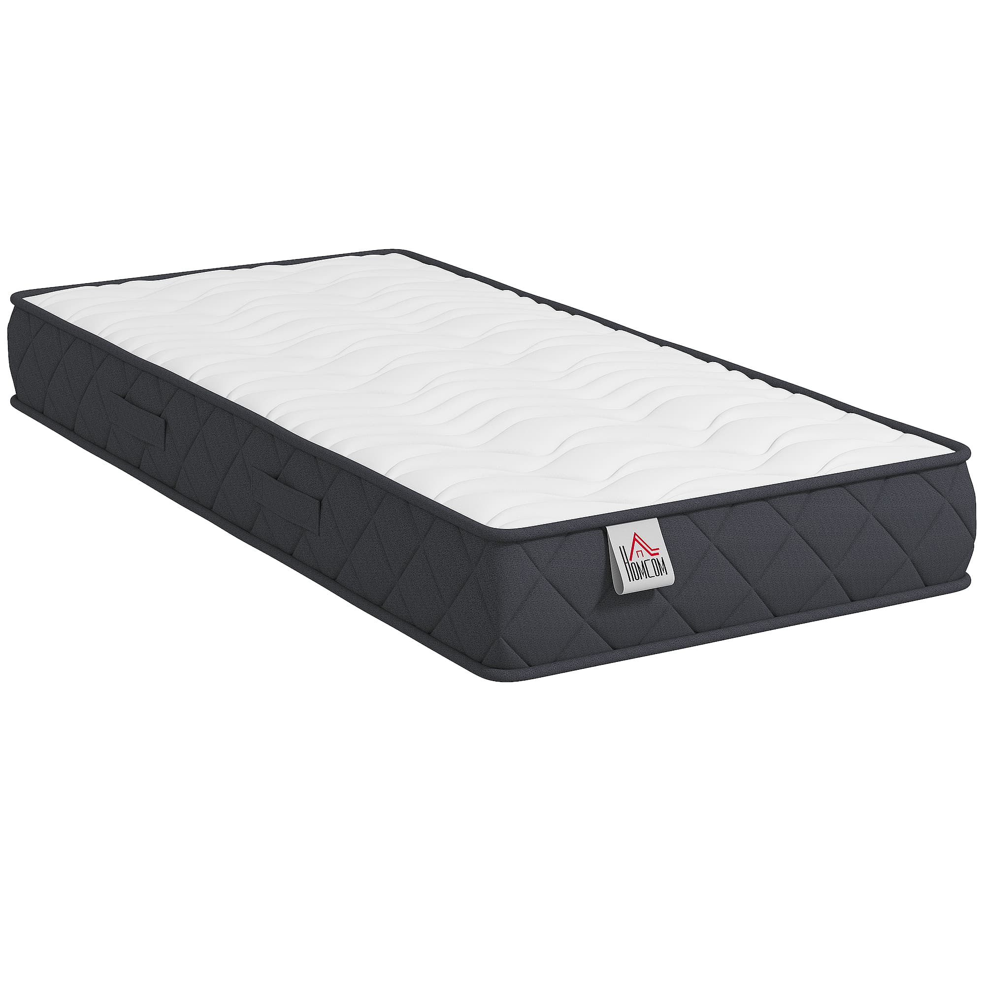 HOMCOM Matelas 90x190cm, matelas 1 personnes, mousse à mémoire de forme, 20cm d'épaisseur, certifié Oeko-Tex, fermeté moyenne