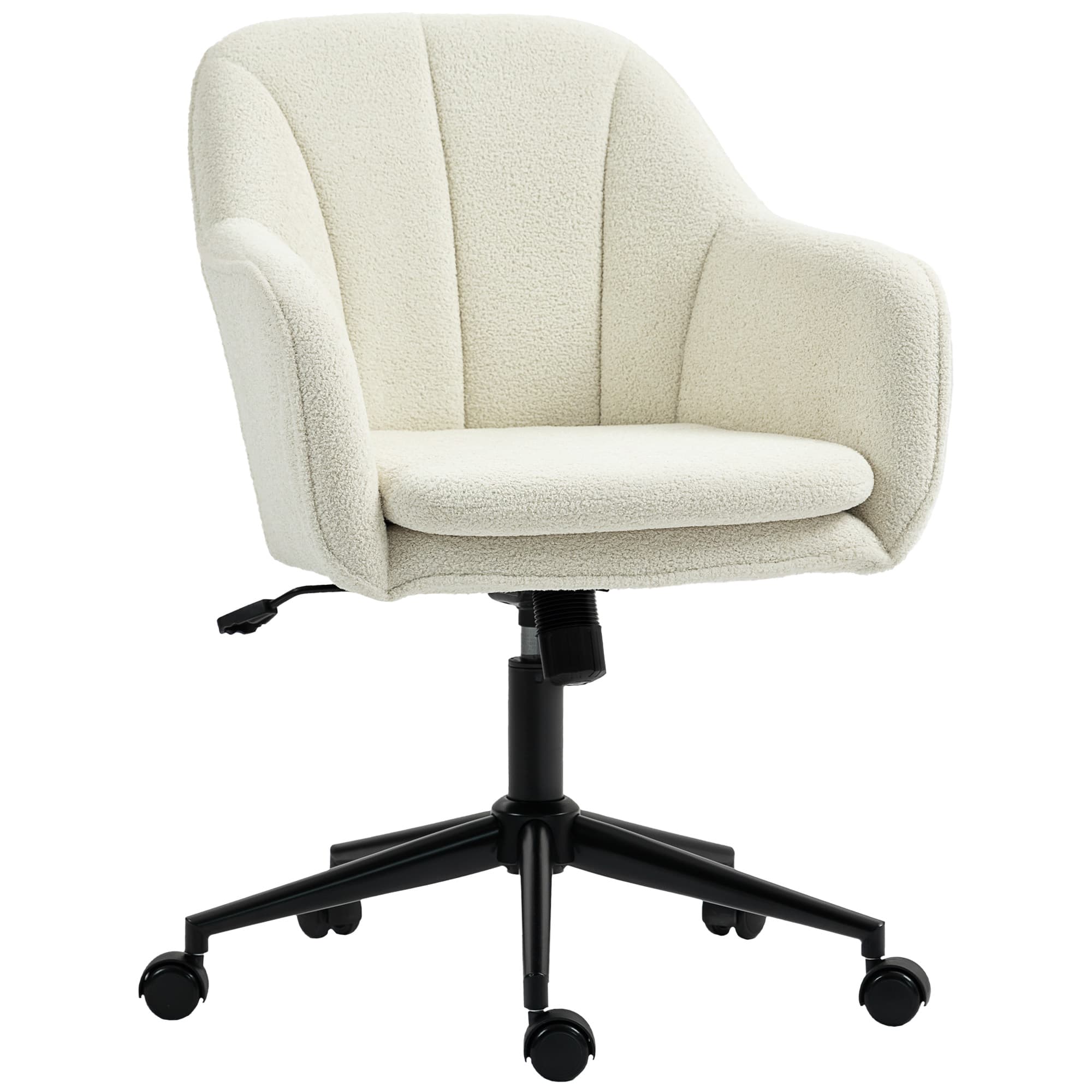 HOMCOM Chaise de bureau, fauteuil de bureau ergonomique réglable en hauteur, siège pivotante, fonction de bascule, beige