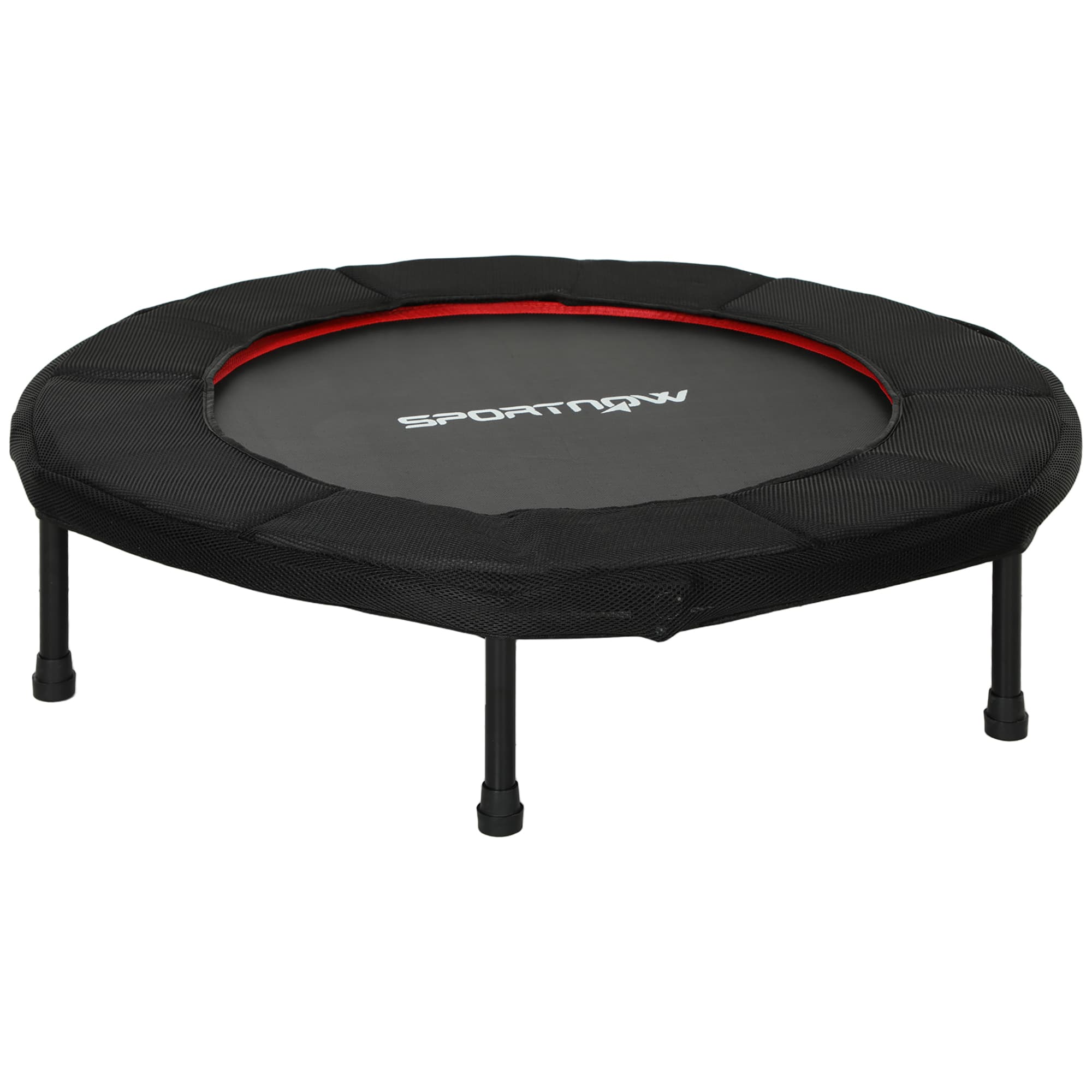 SPORTNOW Trampoline de fitness, Ø 102 cm, trampoline d'exercice, pieds antidérapants, cadre en acier, capacité de 100 kg, rouge