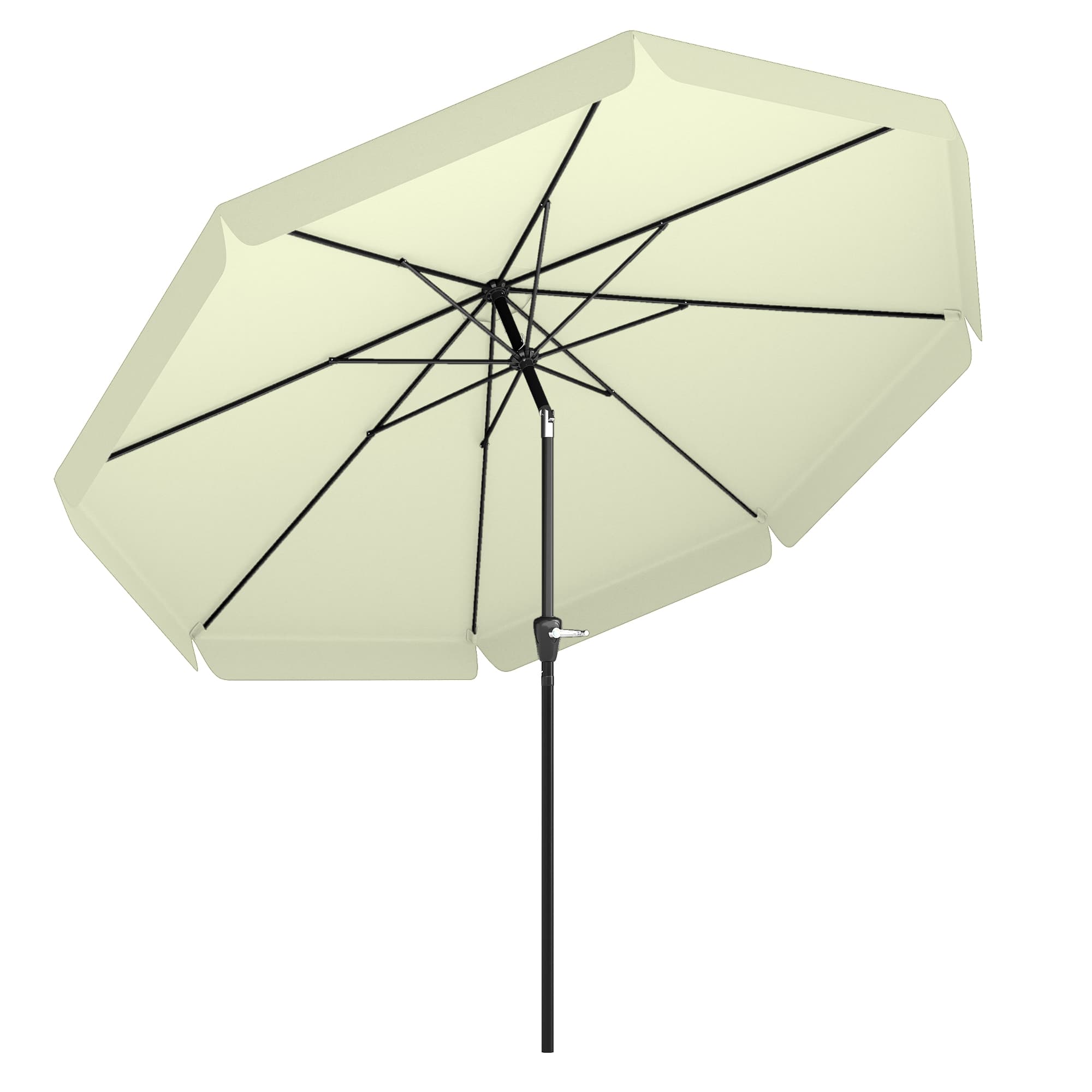 Outsunny Parasol de jardin extérieur parasol inclinable rond Ø2,7 m avec manivelle et protection solaire UV50+, beige
