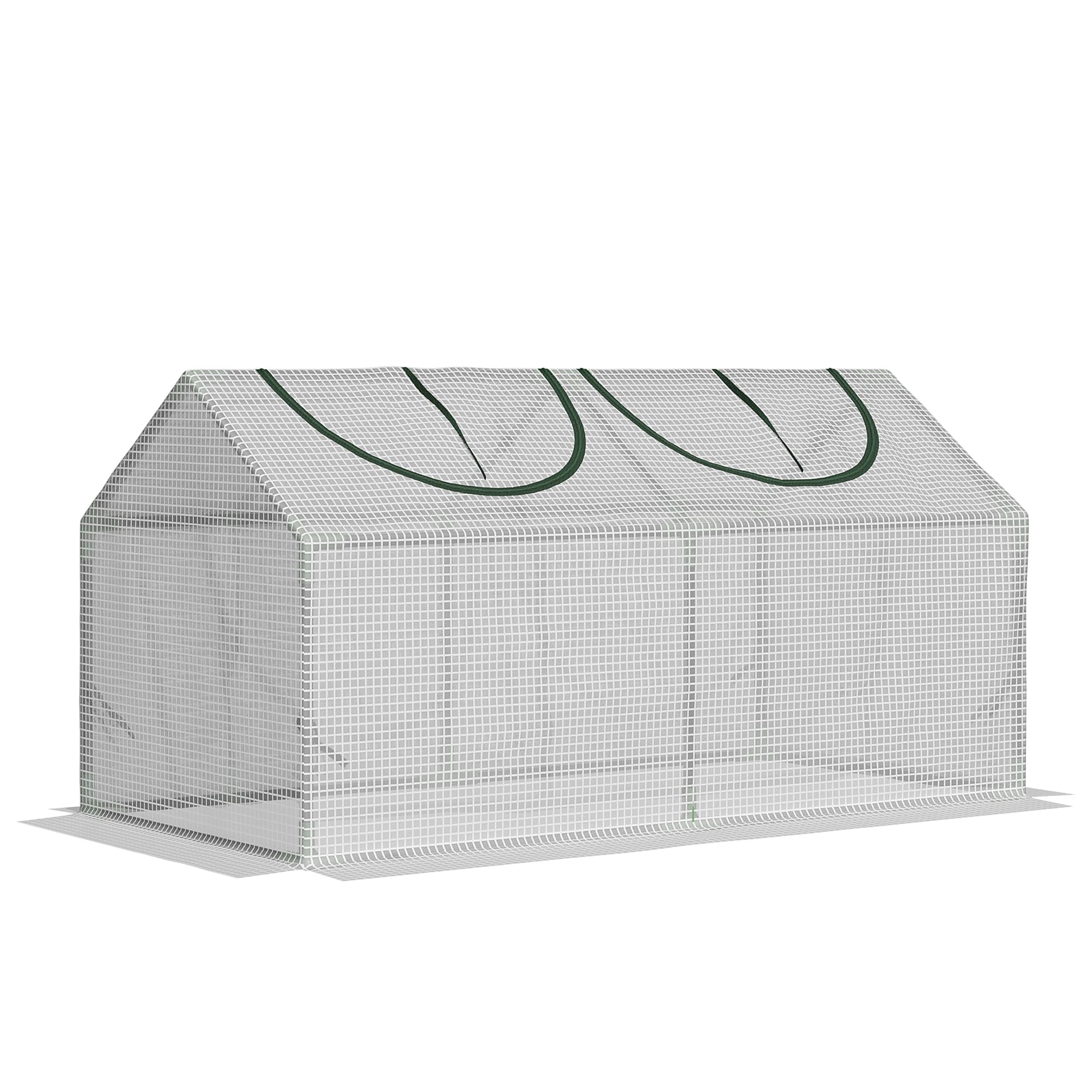 Outsunny Serre de jardin mini serre 2 fenêtres enroulables couverture en PE haute densité 140 g/m2 120 x 60 x 60 cm blanc