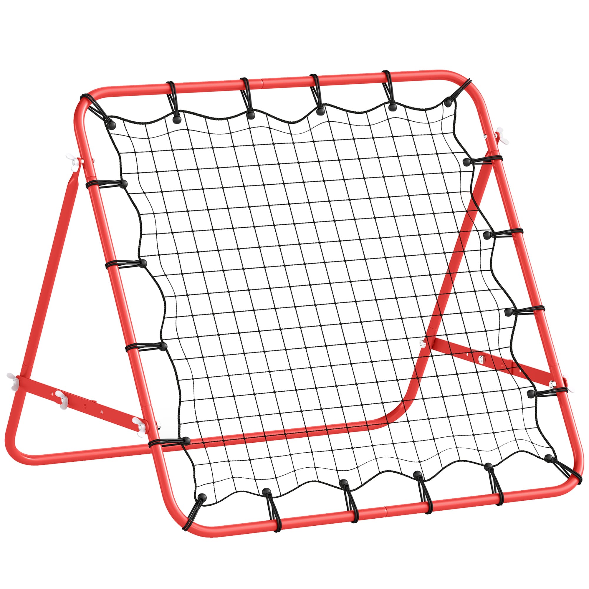 HOMCOM Filet de rebond en métal angle réglable et 20 cordes élastiques pour entraînement de football, tennis, handball 96x80x96