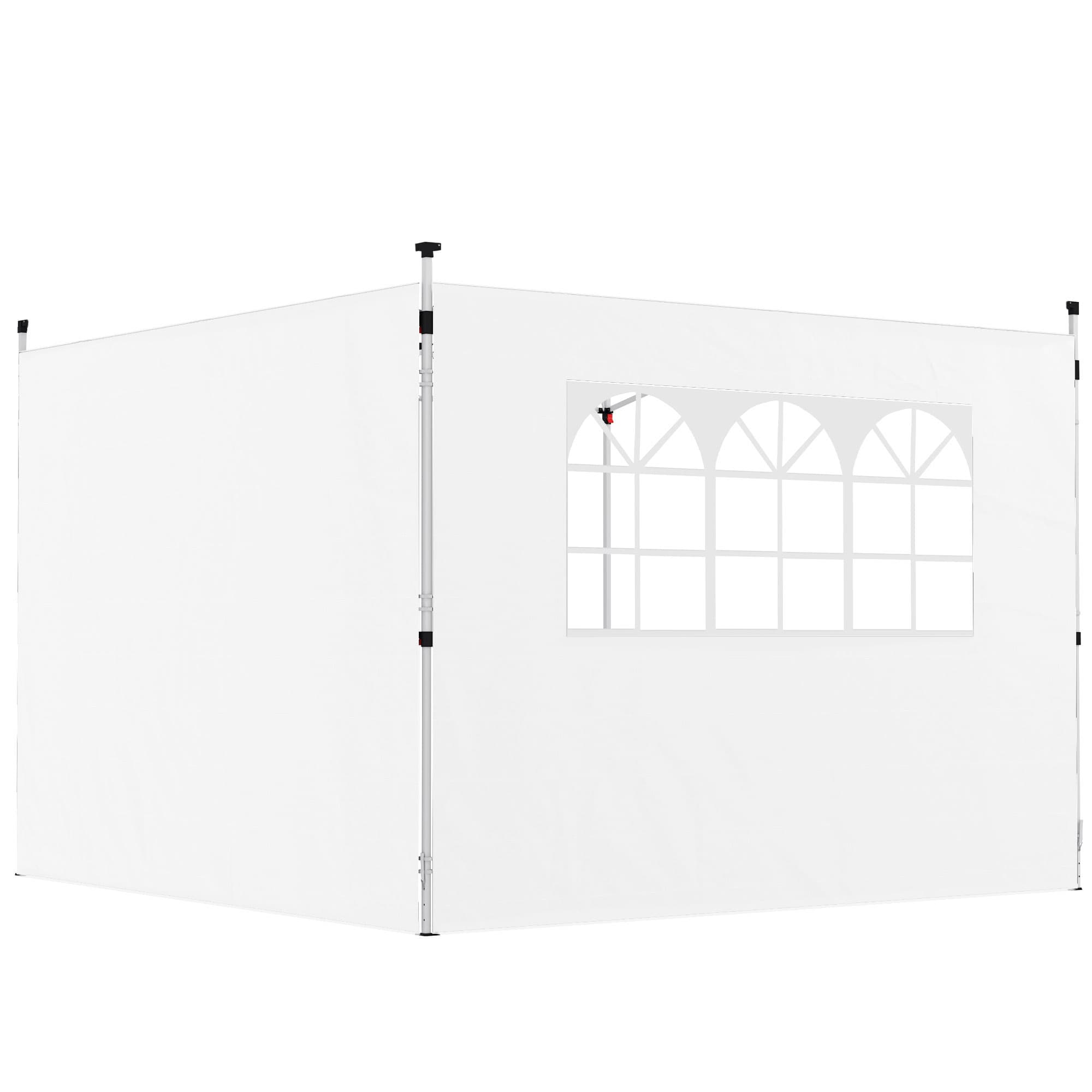 Outsunny Parois latérales pour tonnelle 3 x 3 m panneaux pour pavillon avec fenêtre lot de 2 tissu Oxford blanc