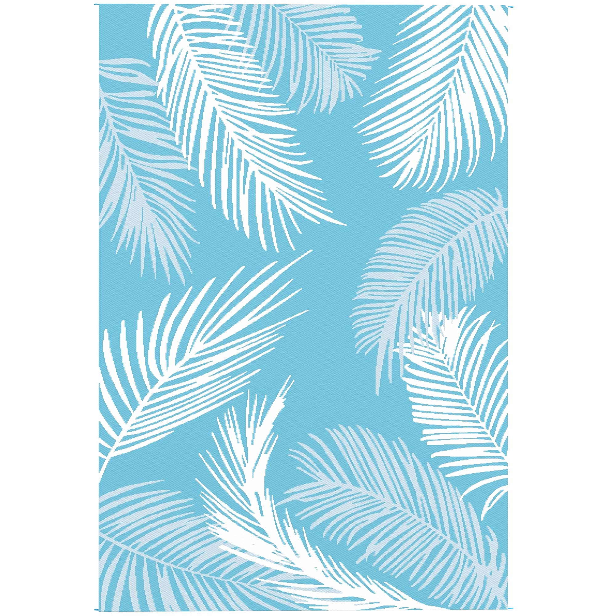 Outsunny Tapis d'extérieur réversible 274x182 cm, tapis de sol en PP résistant aux intempéries, sac de transport, bleu