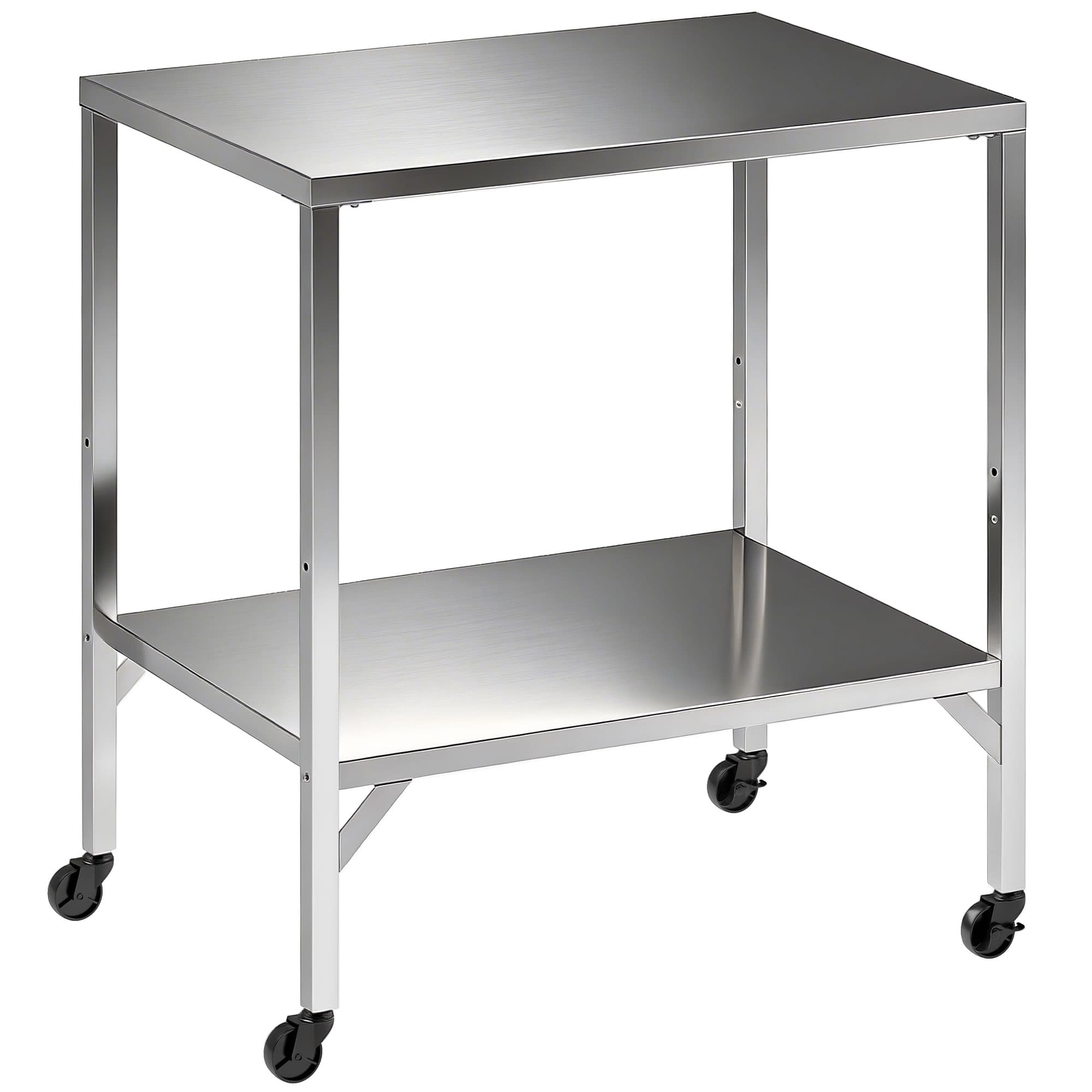 Outsunny Chariot de Barbecue Table de Préparation Extérieur avec Plan de Travail et Roulettes Acier Inoxydable 85x60x92cm Argenté