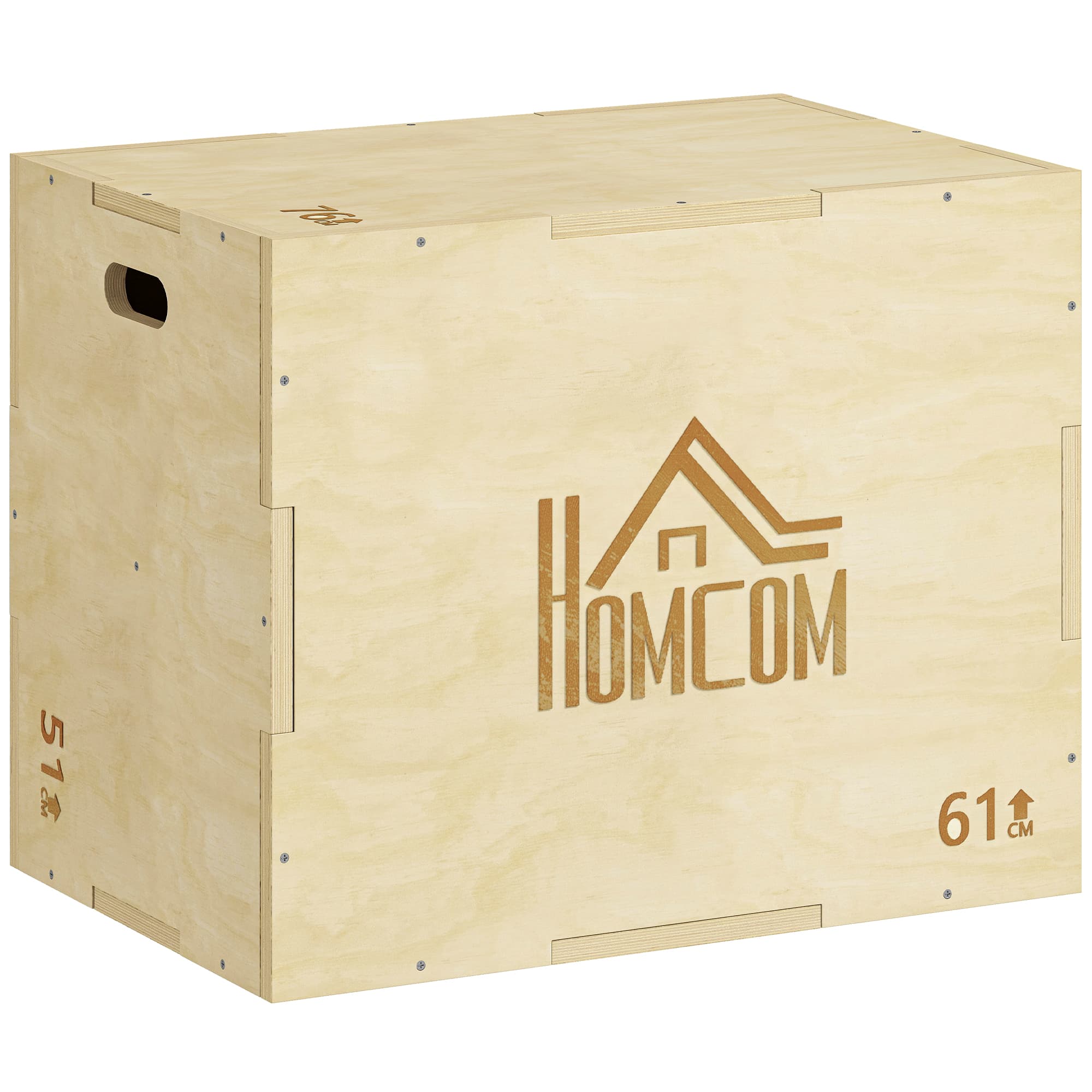 HOMCOM Box Jump pliométrie 3 en 1 appareil musculation fitness & crossfit plyobox pour box training 51/61/76 cm en bois