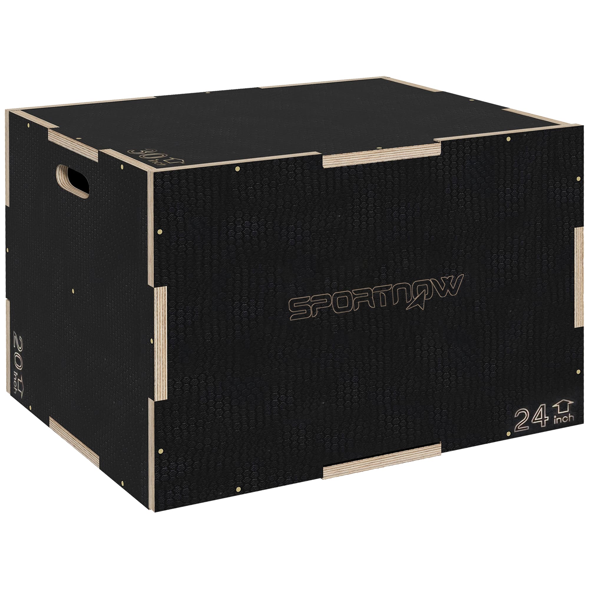 SPORTNOW Box Jump pliométrie 3 en 1 boîte à saut musculation fitness & crossfit pour box training en bois, 41/51/61 cm