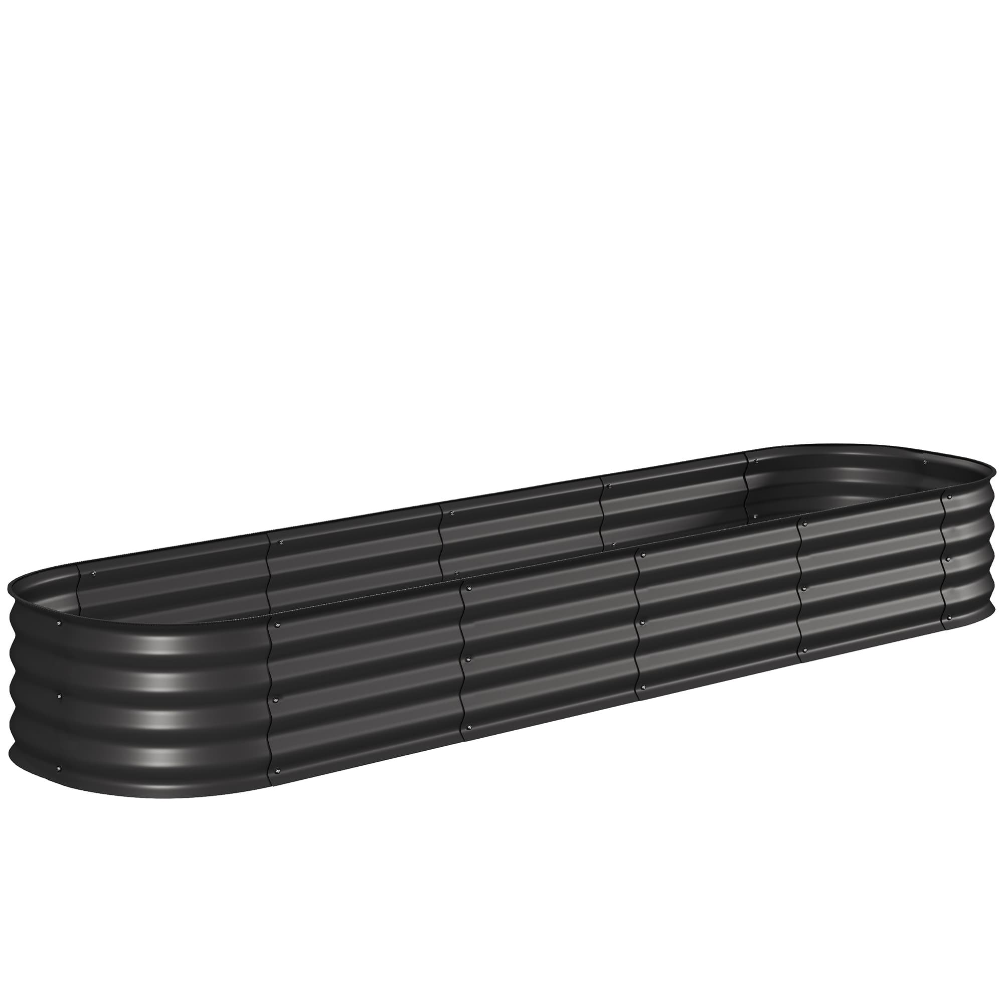 Outsunny Jardinière surélevée carré potager de jardin en acier modulable pour légumes, plantes, fleurs, dim. 240 x 62 x 30cm