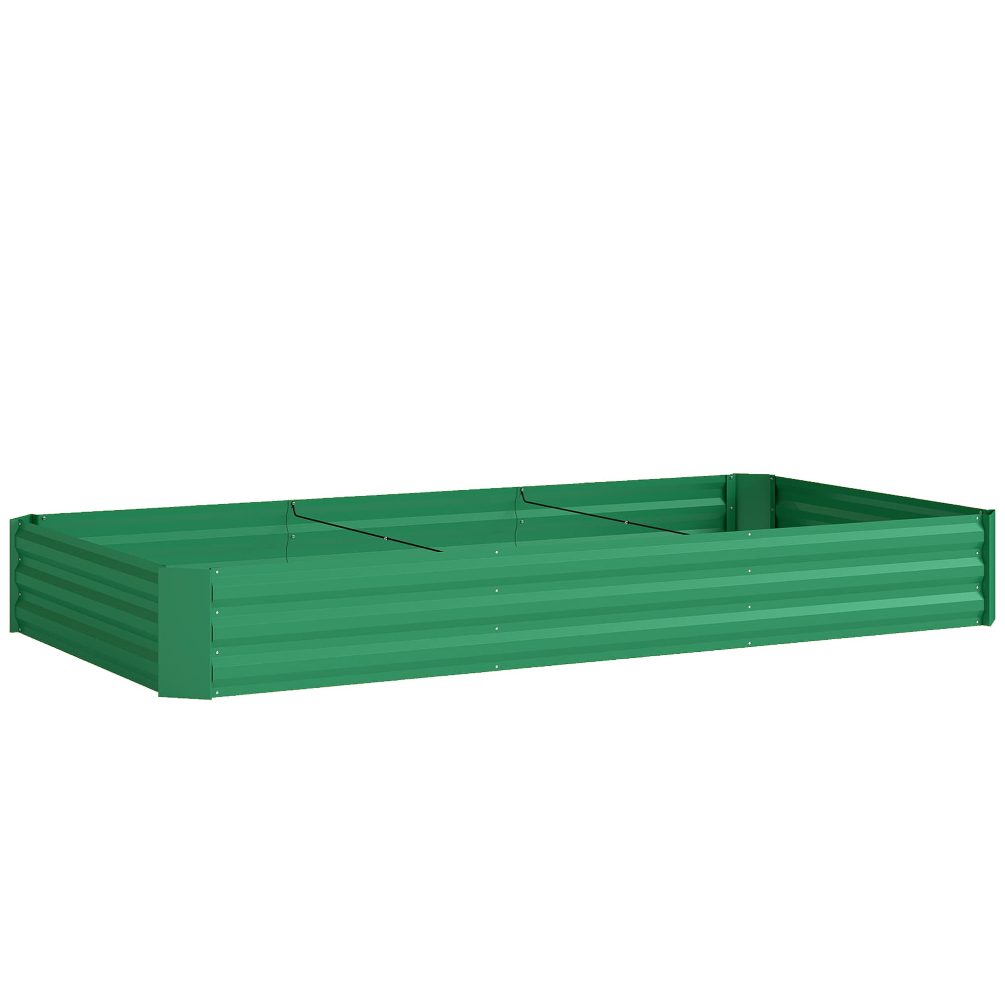 Outsunny Jardinière extérieure carré potager galvanisée avec bordure de sécurité et fond ouvert 240 x 120 x 30 cm vert