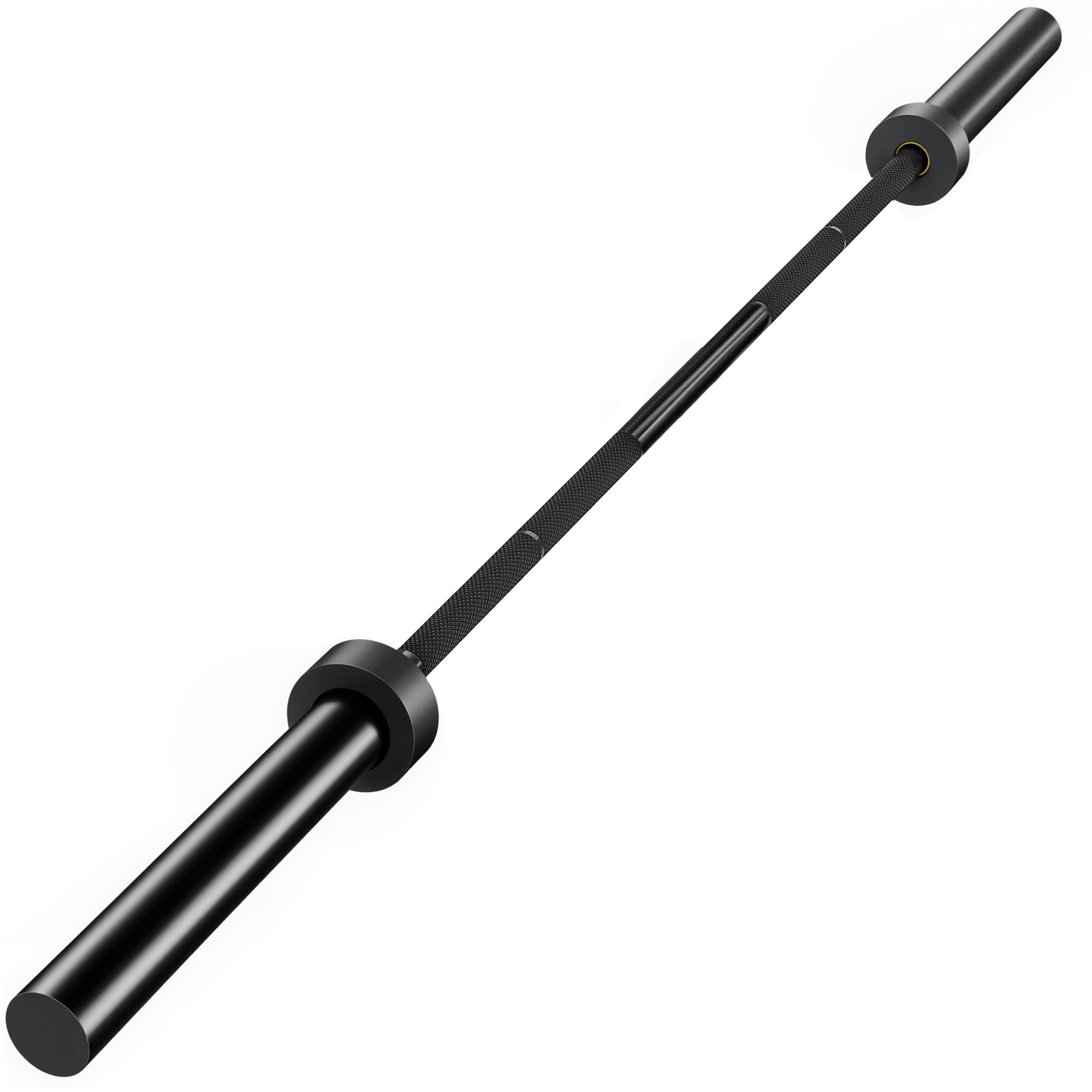 SPORTNOW Barre Olympique de 50 mm en Acier Finition Mate avec Prise Moletée et Manchons Longs, Charge 200 kg, Ø5 x 180 cm, Noir