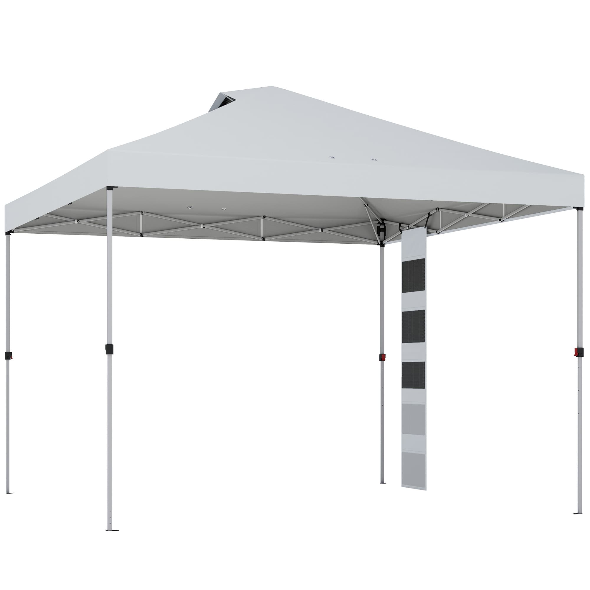 Outsunny Tonnelle de jardin 3 x 3 m pop up tente pliante protection UV50+ hauteur réglable 4 sacs de sable sac de transport Blanc