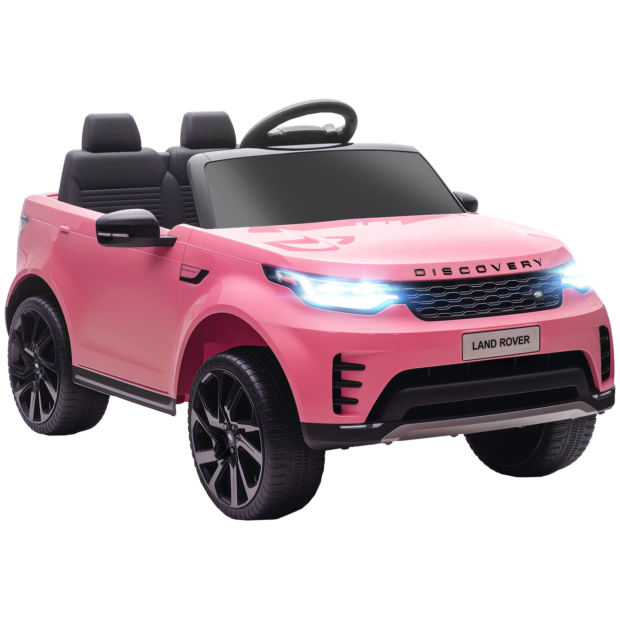 AIYAPLAY Voiture électrique enfant véhicule électrique Land Rover Discovery 12V télécommande 2,4 G 2 moteurs 105x68,5x58cm rose