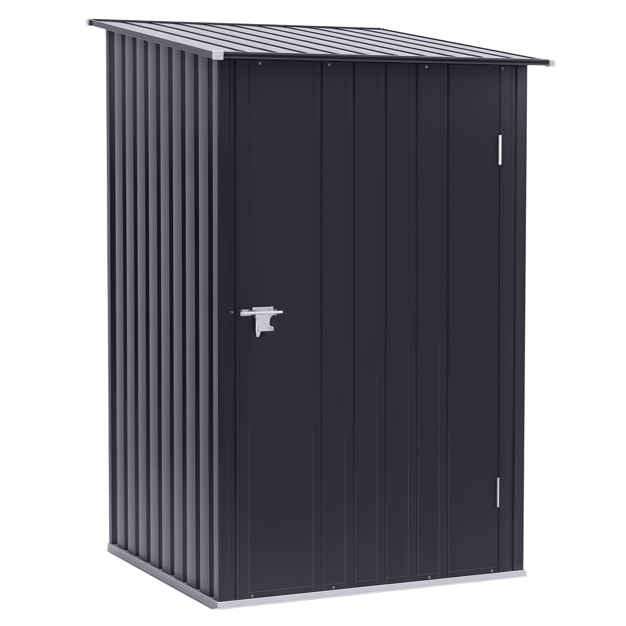 Outsunny Cabane de jardin en Acier Abri pour jardin Abri de jardin metal Ondulé Anthracite avec Porte Verrouillable 1x1,03x1,6m Aosom France