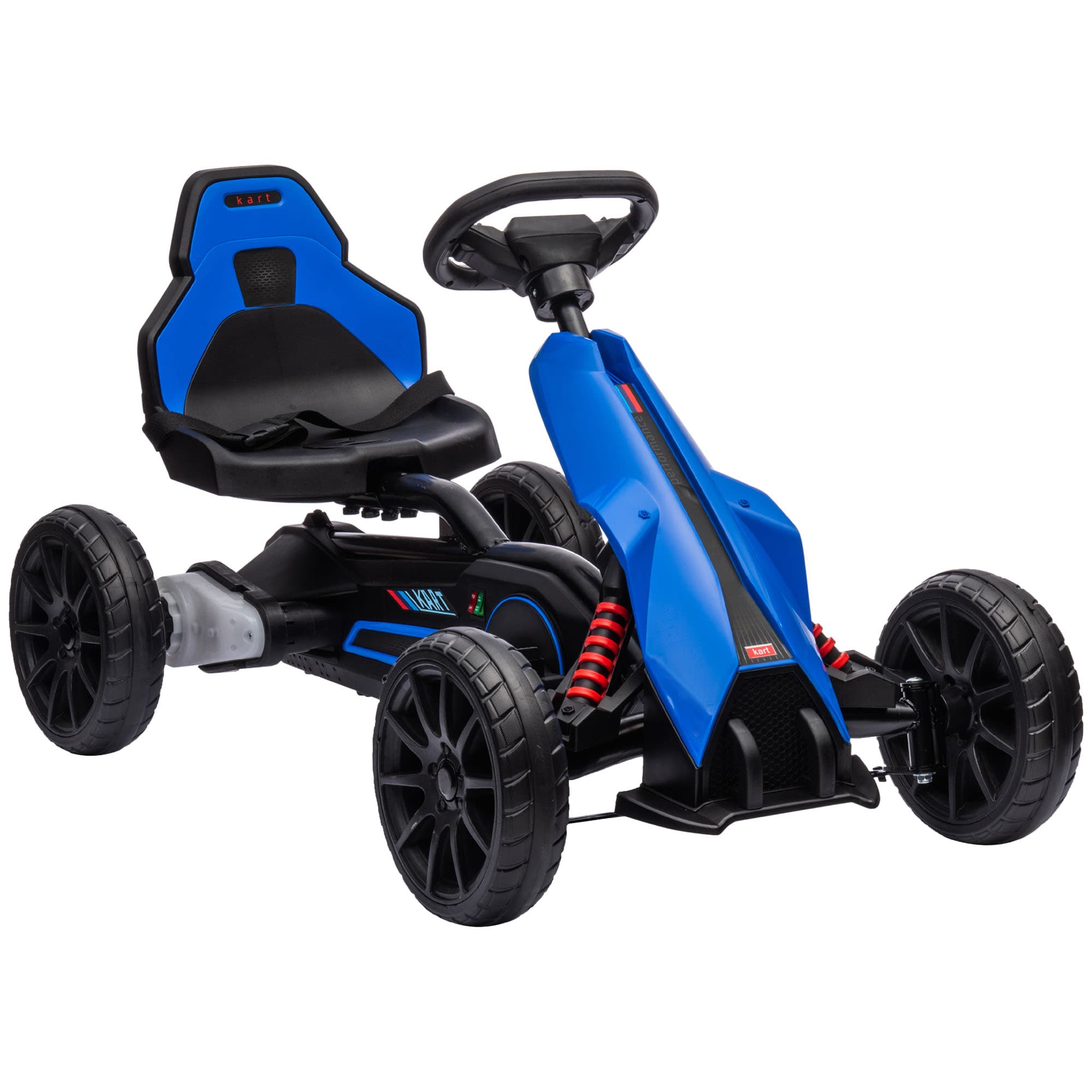 HOMCOM Go-Kart électrique pour enfants 3-5 km/h Gokart avec vitesse réglable sur 2 niveaux, ceinture de sécurité, roues EVA pour 3-8