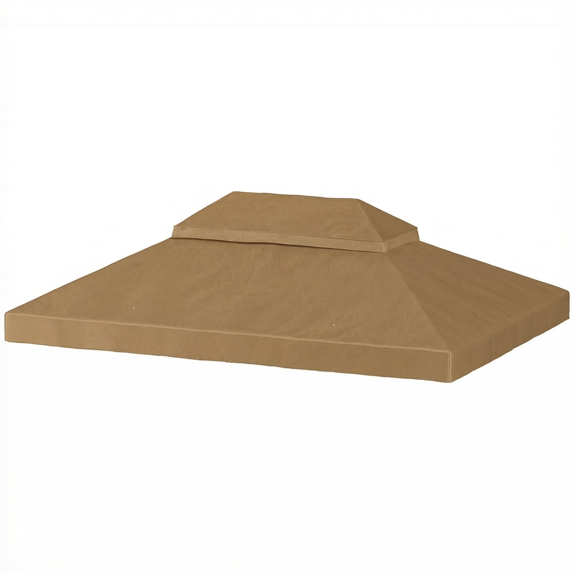 Outsunny Toile de rechange pour pavillon toile de tonnelle 4 x 3 m, double toit avec trous de drainage, polyester 370 g/m2, beige
