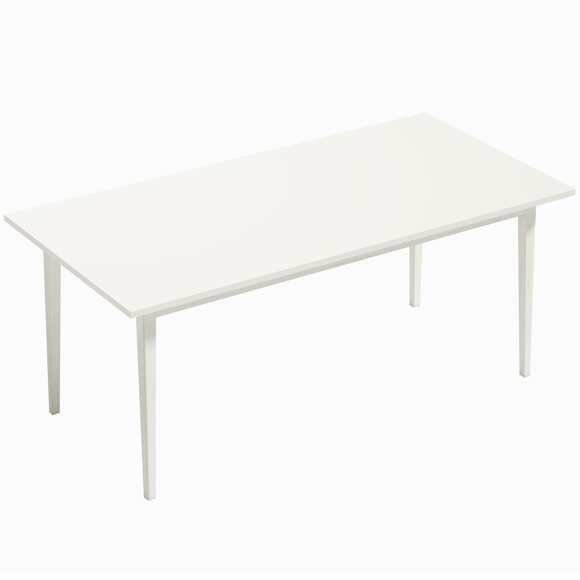 HOMCOM Table à manger pour 8 personnes, table de cuisine moderne avec pieds en bois massif, 180 cm, crème