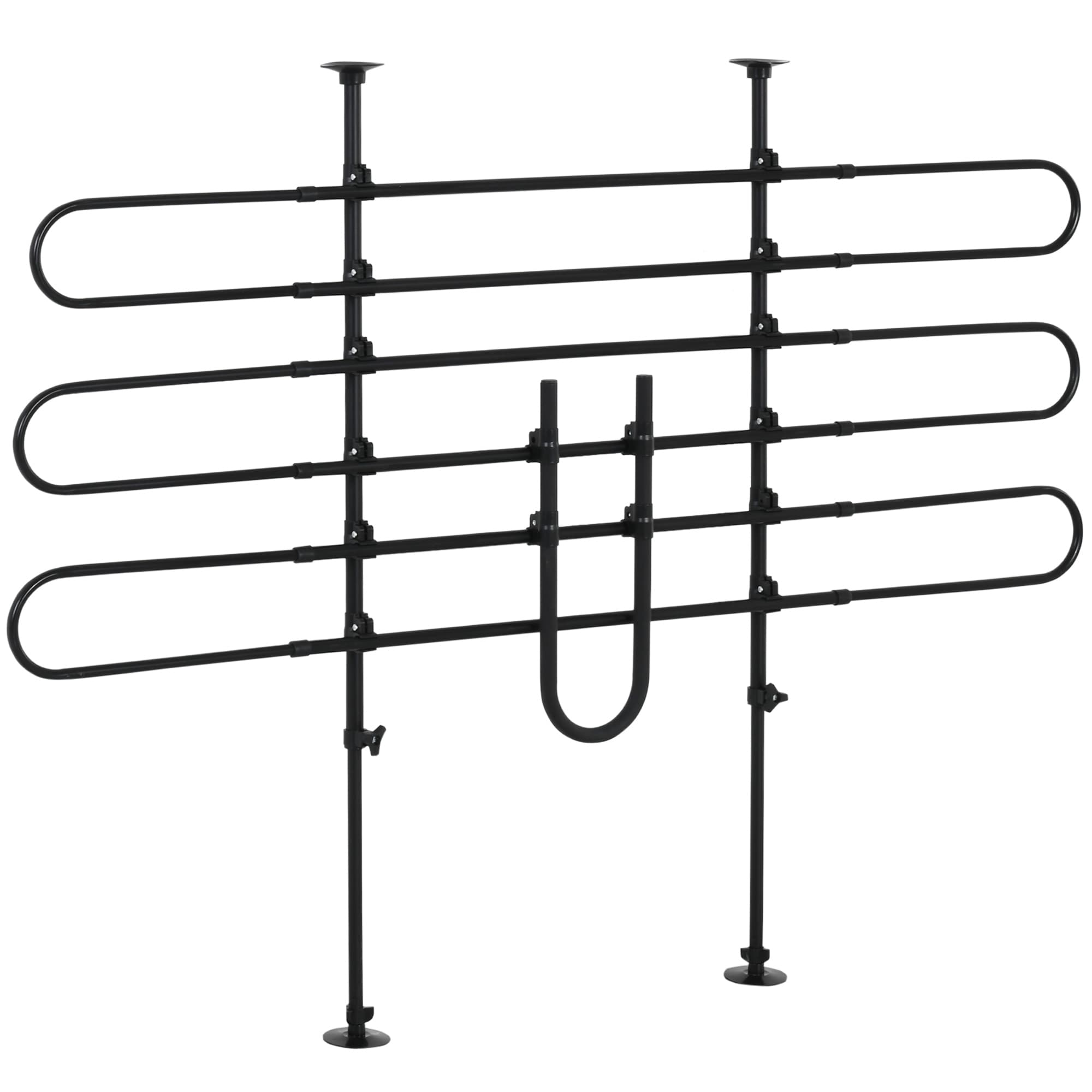 PawHut Grille de séparation voiture réglable pour chien Largeur réglable de 87 à 135 cm Hauteur réglable de 85 à 120 cm acier noir