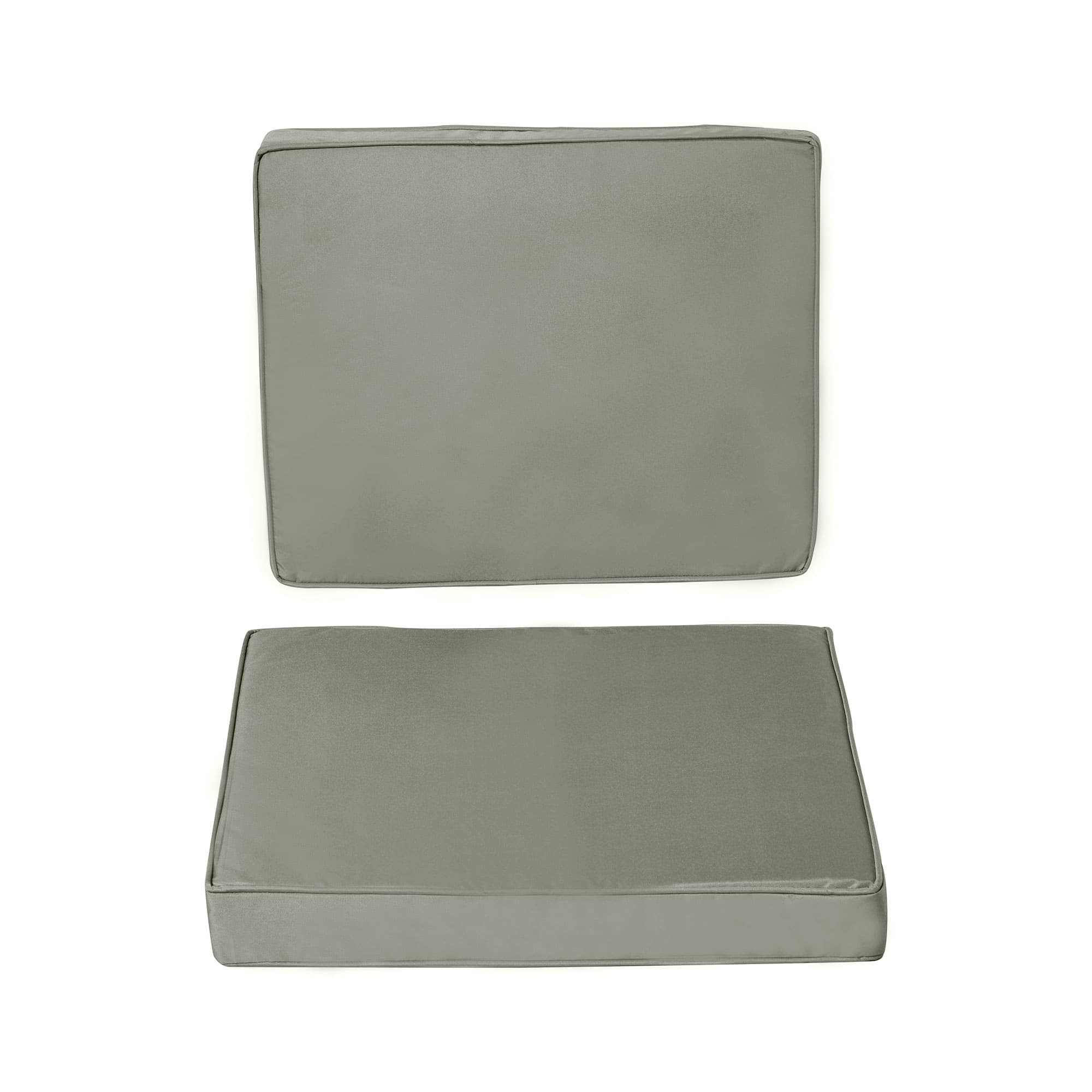 Outsunny Lot de 2 coussins de chaise coussins d'assise déhoussables grand confort coussins matelassé rembourré mousse tissu polyester gris foncé