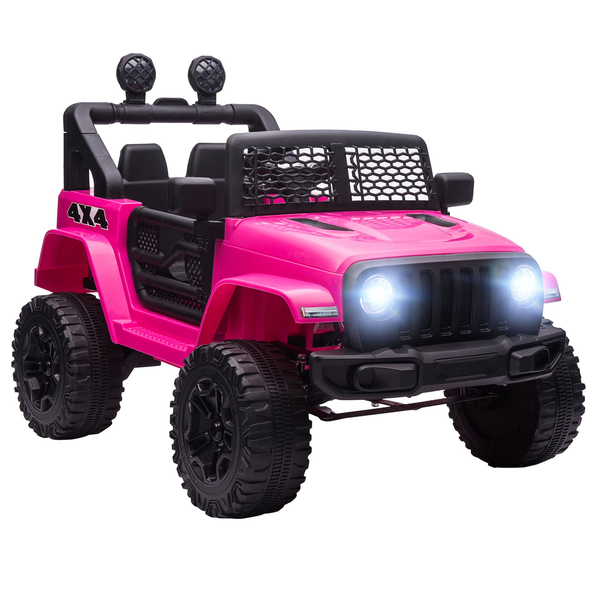 HOMCOM Voiture électrique Enfant Propulsion arrière 12 V 5 Km/h Max. télécommande Effets Lumineux sonores 100x65x72cm Rose