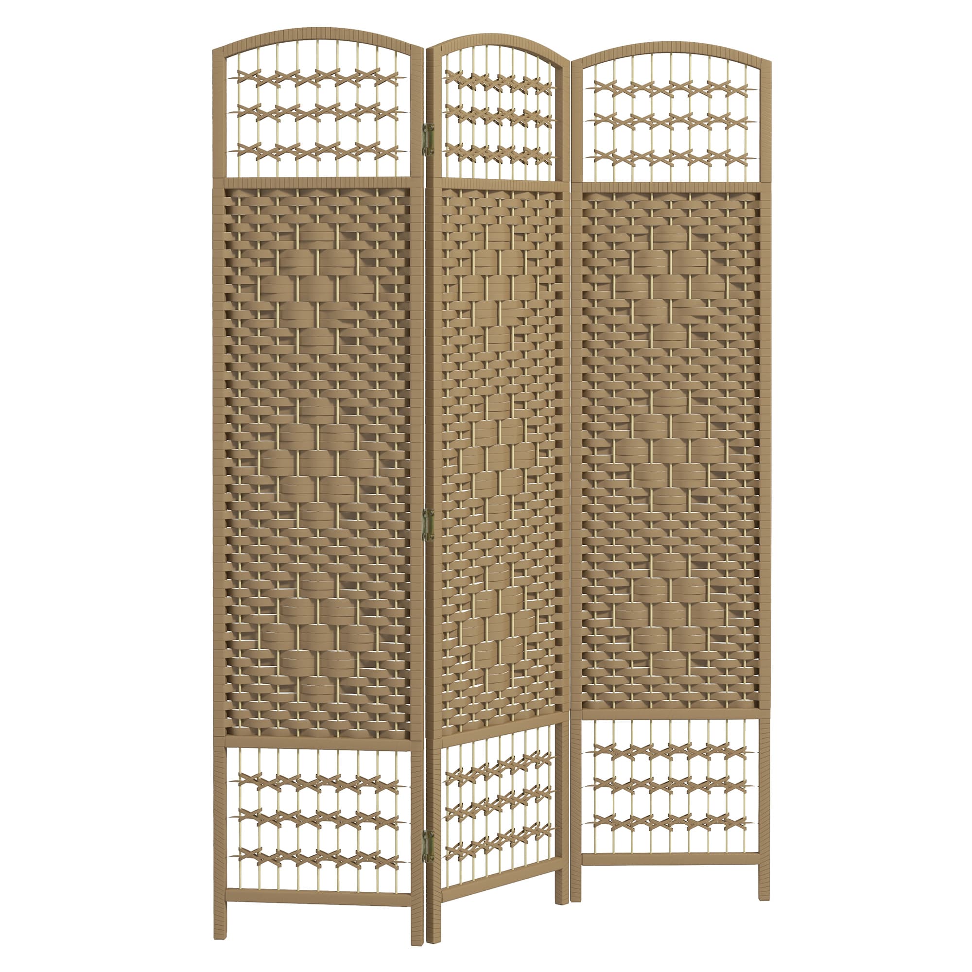 HOMCOM Paravent intérieur en bois séparateur de pièce cloison pliable 3 panneaux 120 x 170 cm bois naturel