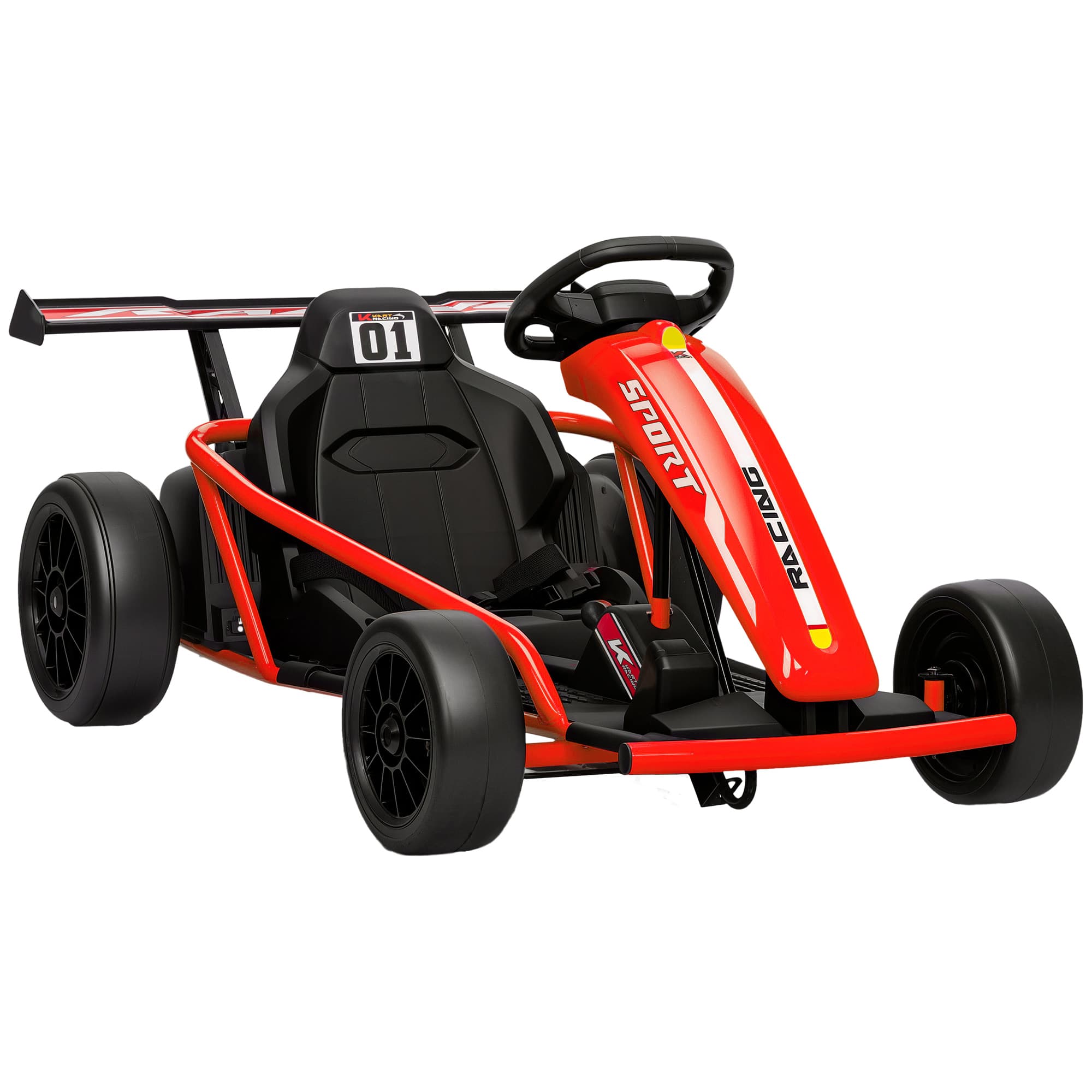 AIYAPLAY Voiture électrique GoKart kart électrique pour enfants 2 x 24 V moteurs mode dérive à 13 km/h 119 x 77 x 54 cm rouge