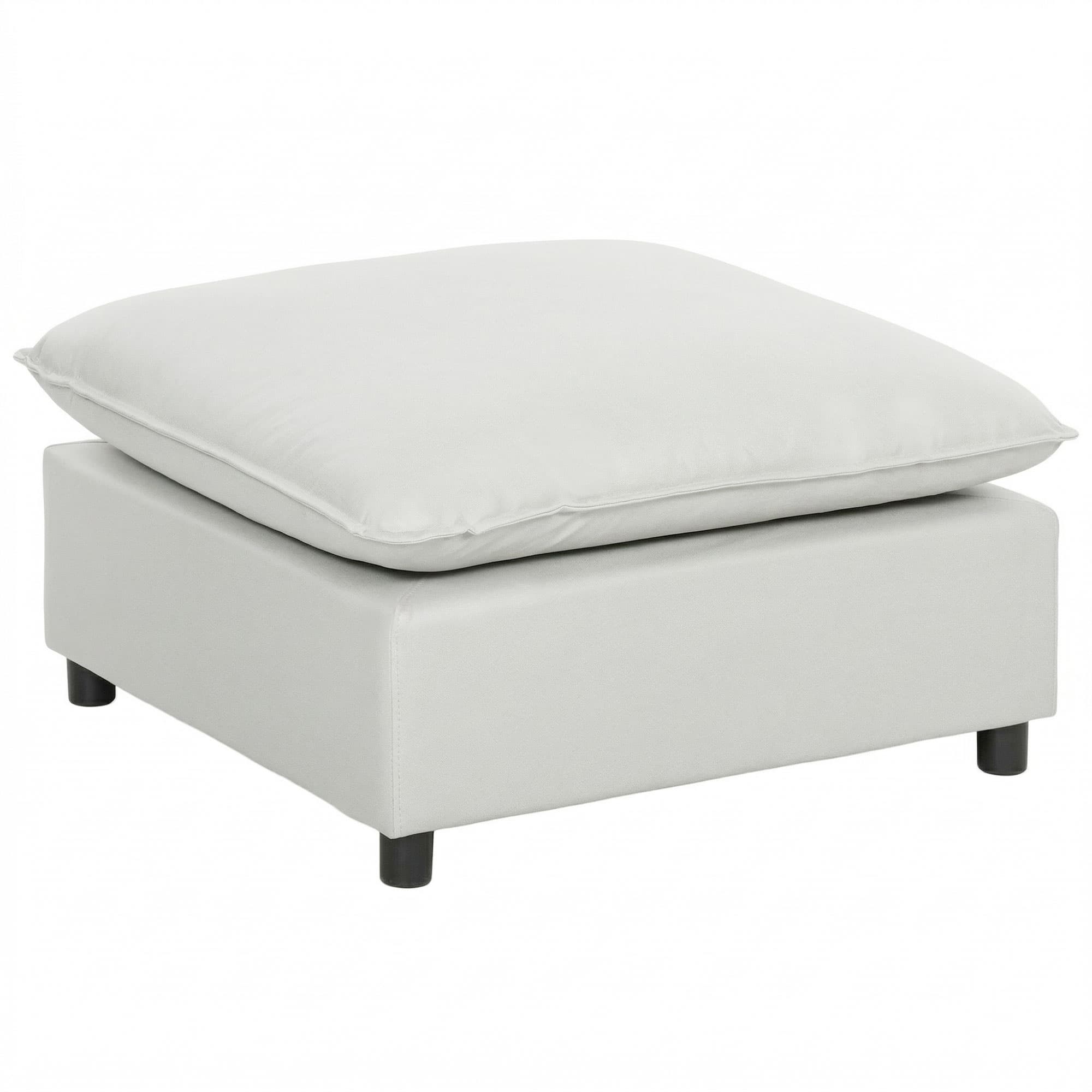 HOMCOM Repose pied salon carré, ottoman avec pieds en plastique, pouf salon pour chambre à coucher, entrée, 75x75x40 cm, gris