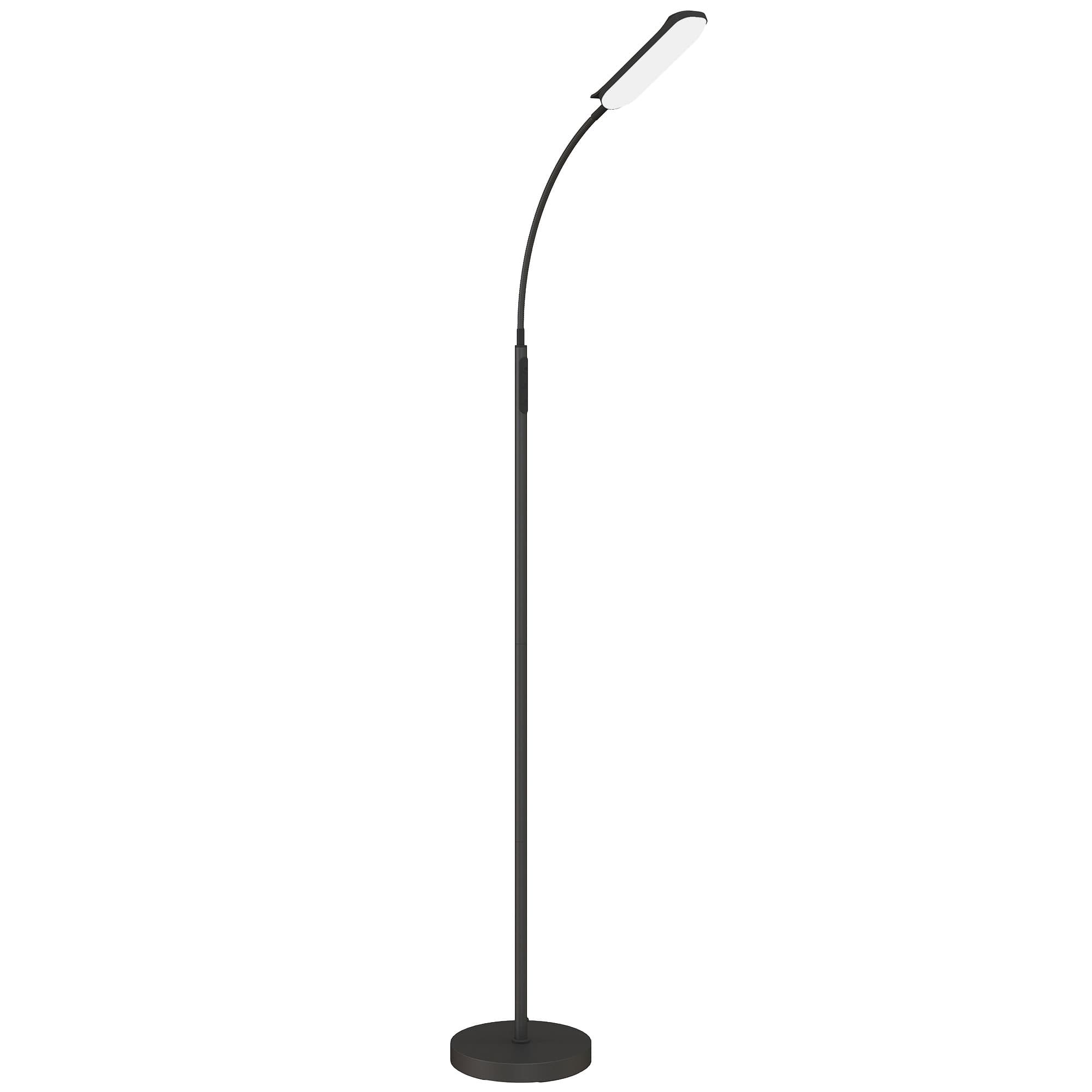 HOMCOM Lampadaire sur pied de salon avec télécommande, contrôle tactile, température couleur et luminosité réglables, noir