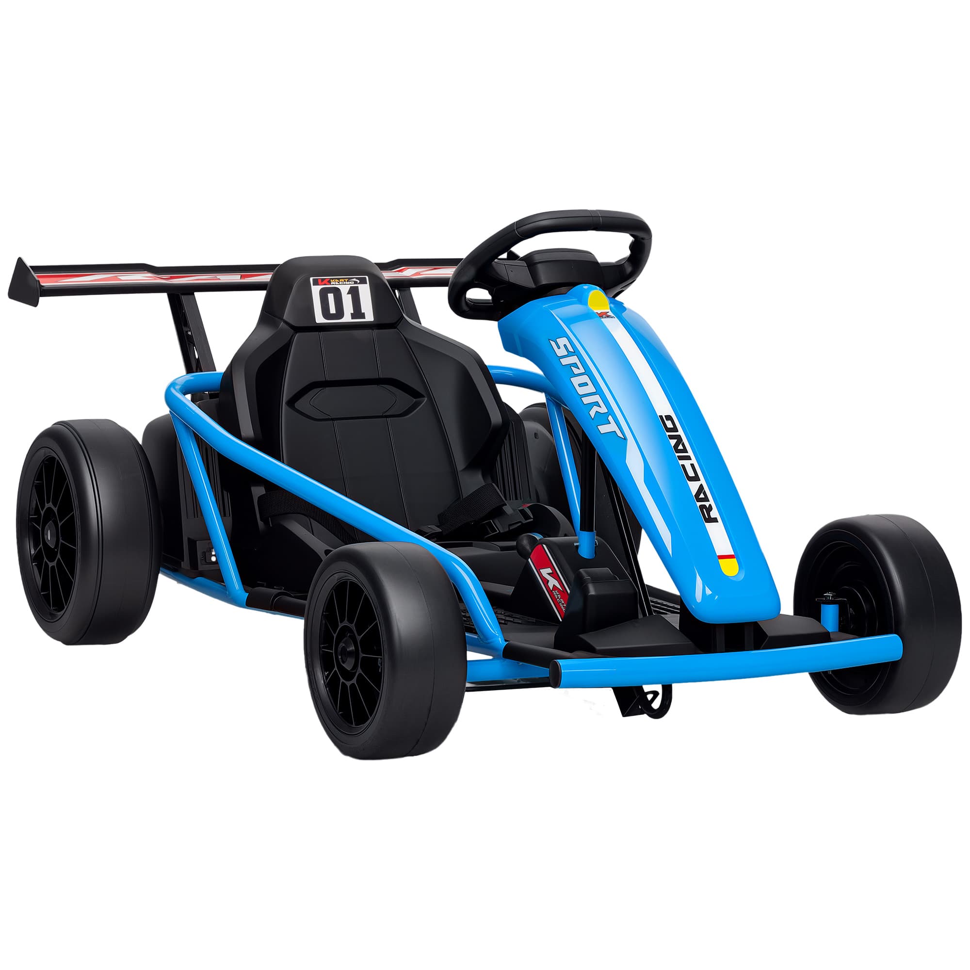 AIYAPLAY Voiture électrique GoKart kart électrique pour enfants 2 x 24 V moteurs mode dérive à 13 km/h 119 x 77 x 54 cm bleu