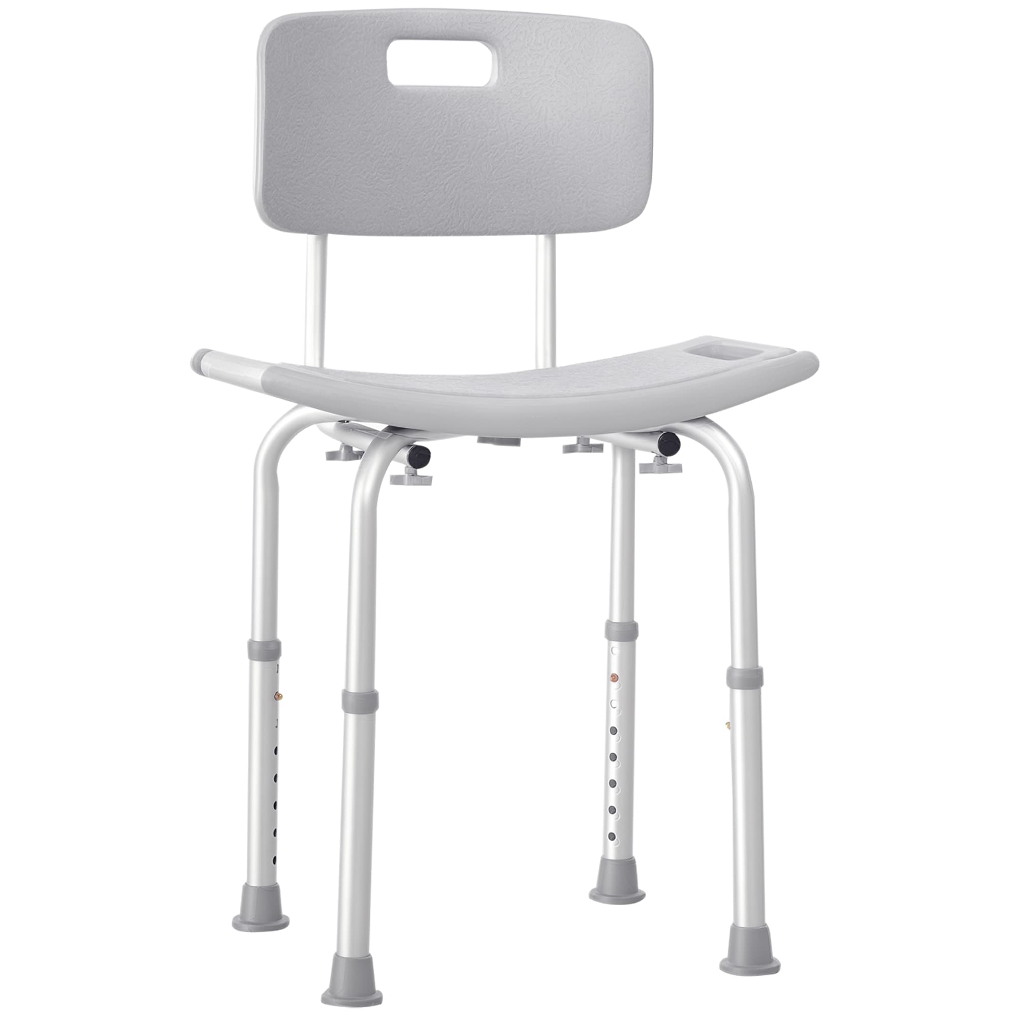 HOMCOM Chaise de Douche Siège de Douche Ergonomique Hauteur réglable Pieds antidérapants Charge Max. 136 Kg alu HDPE Gris