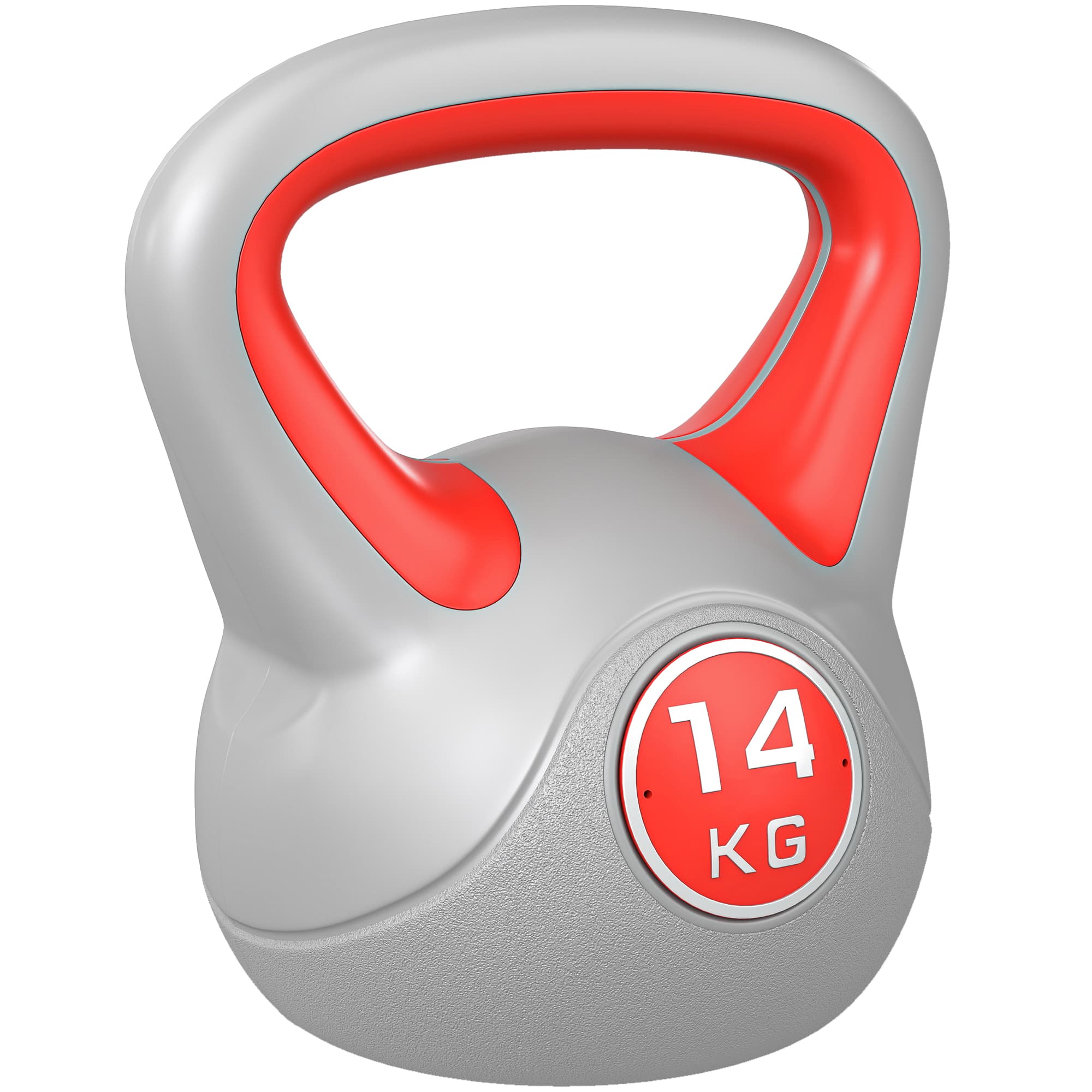 SPORTNOW Kettlebell 14 kg, haltère avec poignée ergonomique, haltère à boule, musculation, entraînement, 26 x 18 x 32 cm, rouge