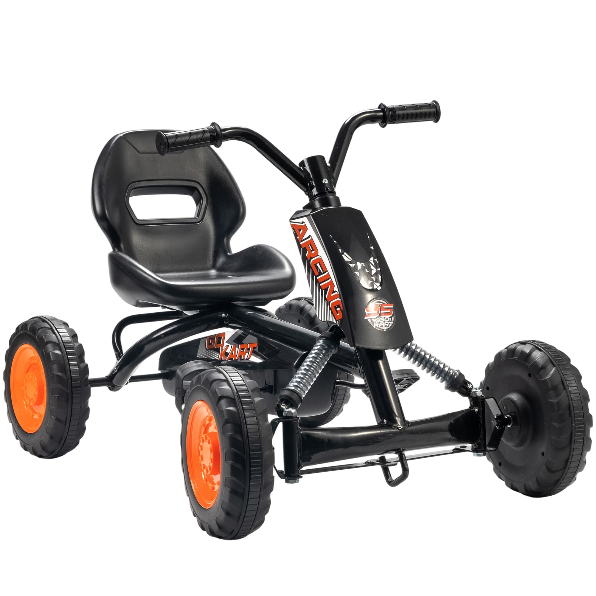 AIYAPLAY Kart à pédales pour enfants, karting enfant, avancer et reculer, pour garçons filles de 2-5 ans, 84x54x56 cm, noir
