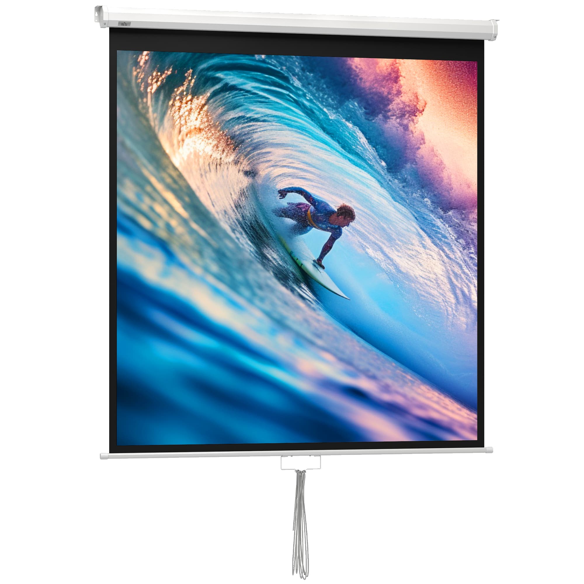 HOMCOM Écran de projection TV et Home Cinema de 85 Pouces vidéo projecteur 1:1 4K HD, 149L x 149H cm
