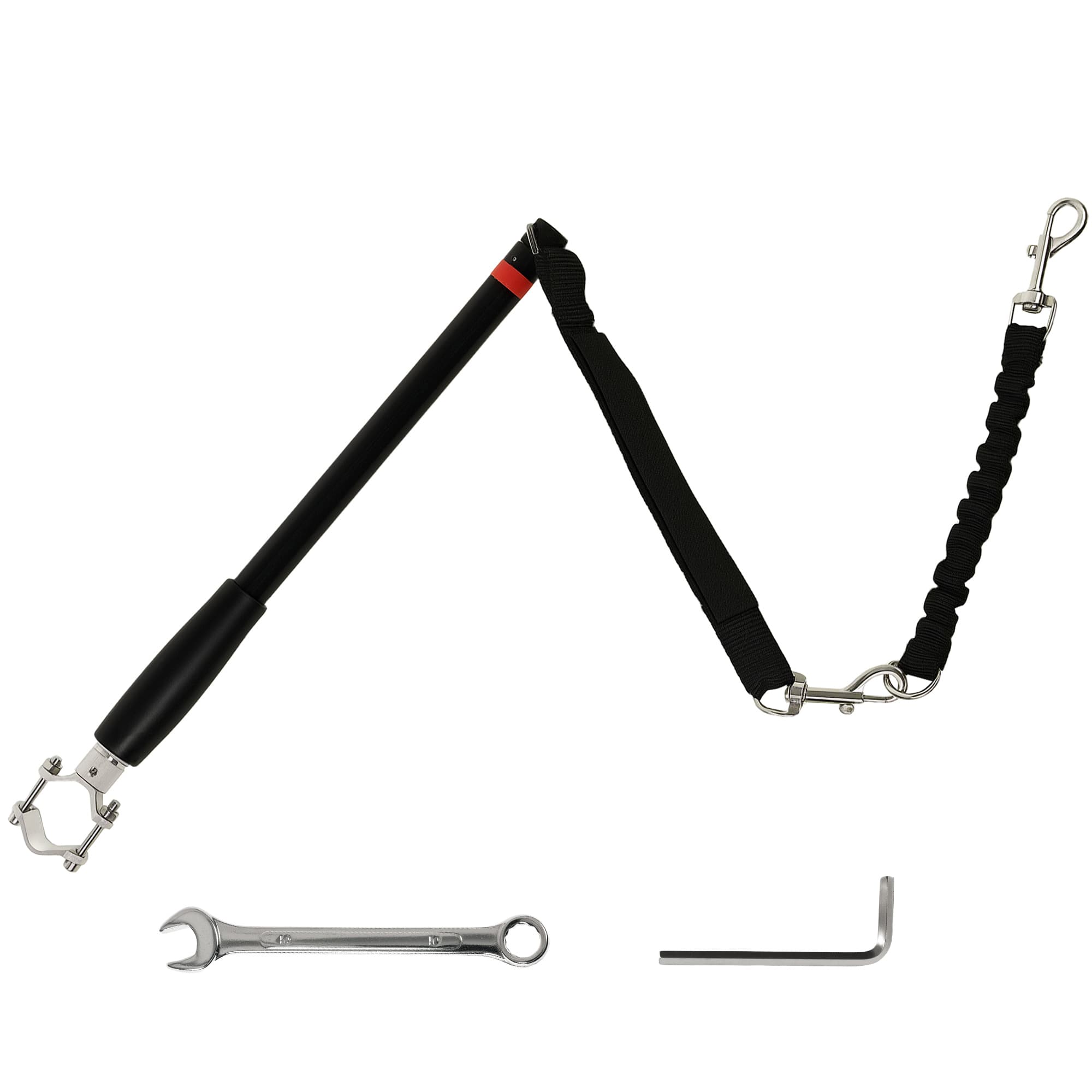 PawHut Laisse pour chien pour vélo 124 cm, laisse d'exercice chien, facile à installer et amovible, acier et polyester, noir