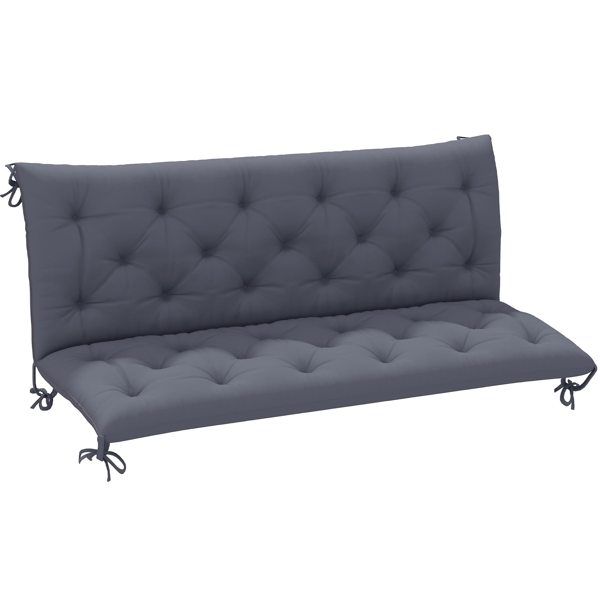 Outsunny Coussin Matelas Assise Dossier pour Banc de Jardin balancelle canapé 3 Places Grand Confort 150 x 98 x 8 cm Gris