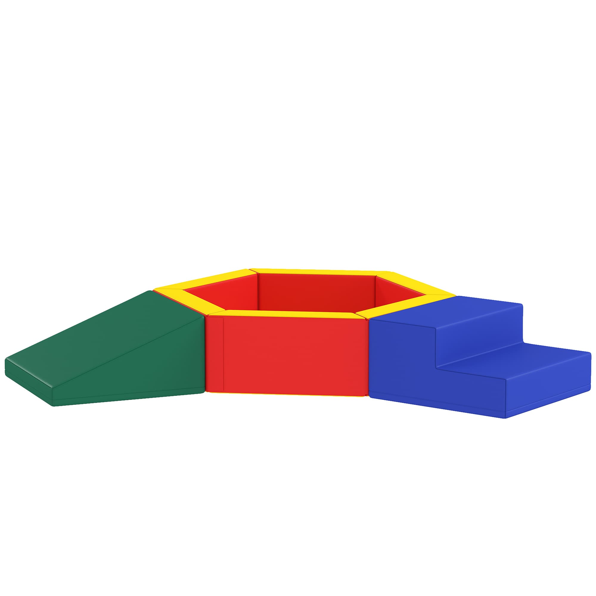 AIYAPLAY Parcours motricité bébé en mousse EPE avec piscine à balles, module motricité bébé avec housse en PU, multicolore