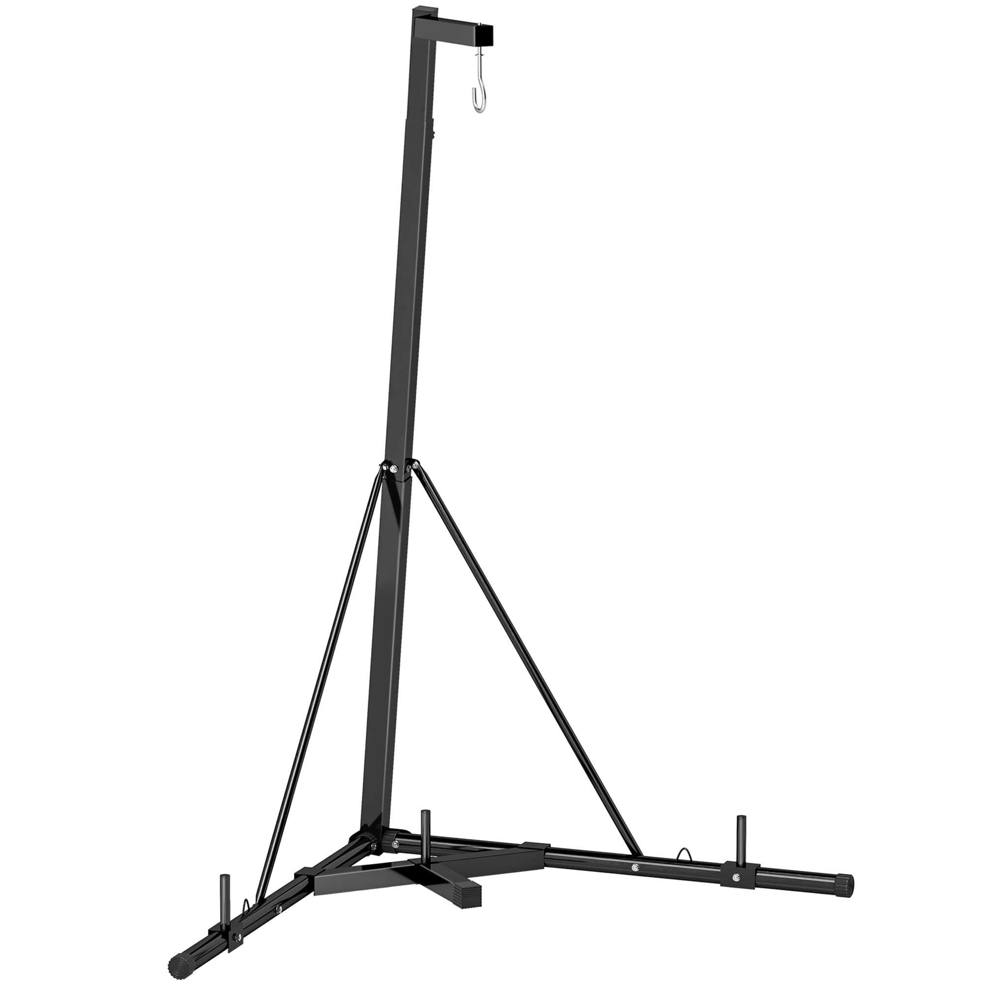 SPORTNOW Support de sac de frappe sur pieds pliable réglable en hauteur avec base lestée charge max. 60 Kg acier noir