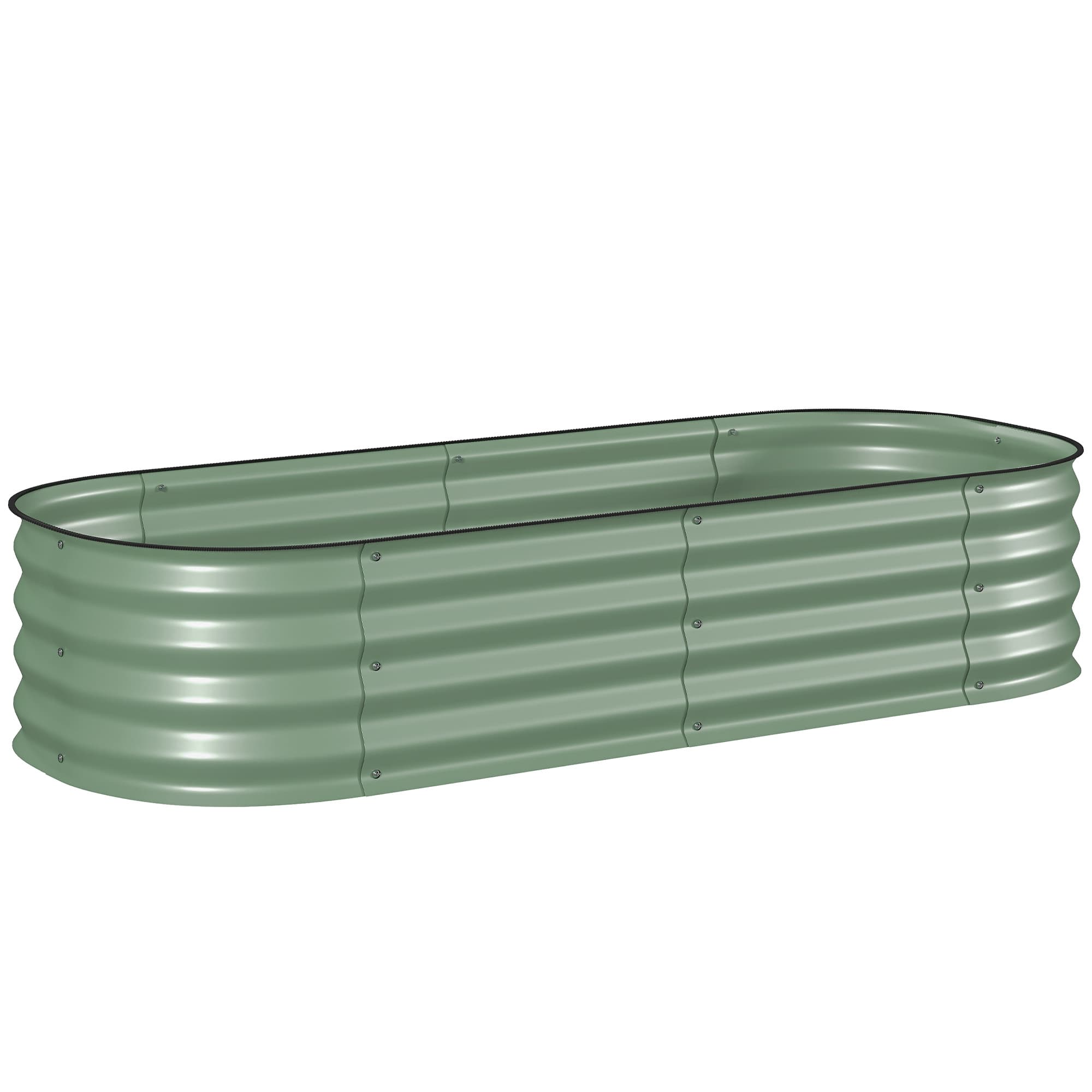 Outsunny Jardinière surélevée carré potager de jardin en acier modulable légumes, plantes, fleurs, dim. 150 x 62 x 30 cm vert