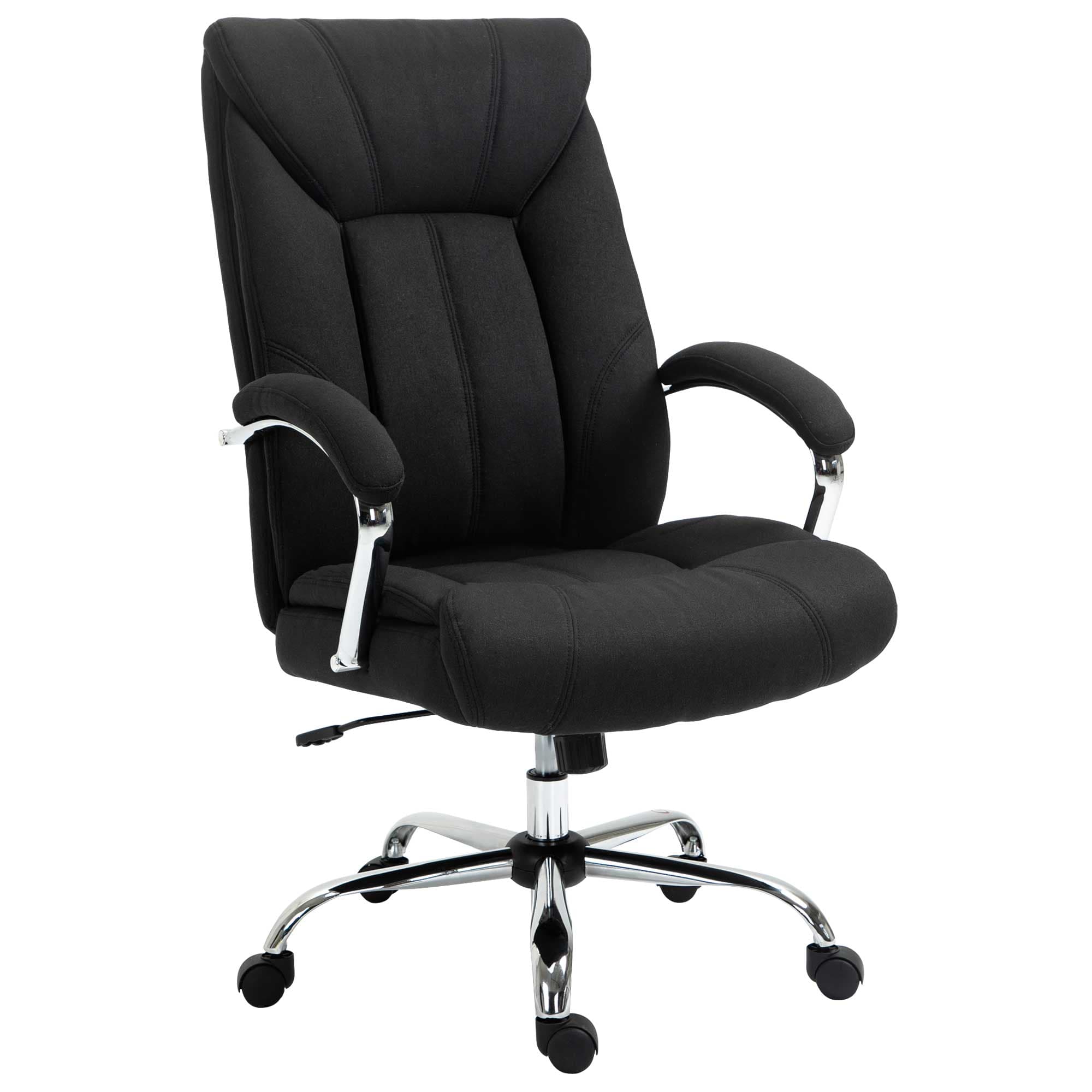 Vinsetto Fauteuil de bureau, chaise de bureau ergonomique, hauteur réglable, dossier haut, fonction de bascule, 65x78x118cm, noir