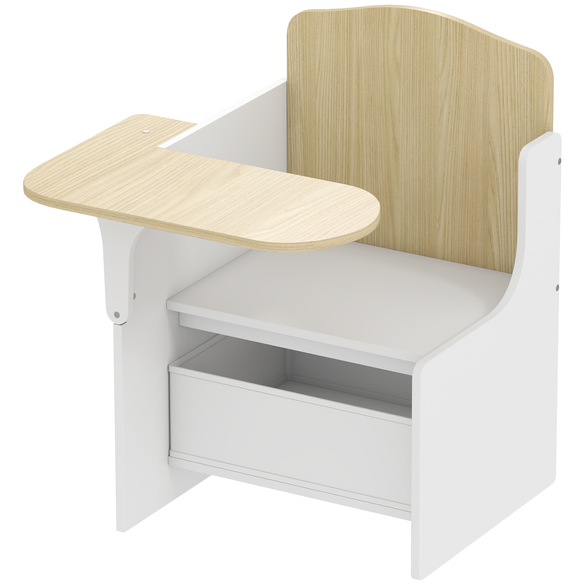 AIYAPLAY Bureau et chaise pour enfants avec bac de rangement, ensemble table d'activité 2-en-1 pour dessin lecture et jeux, blanc