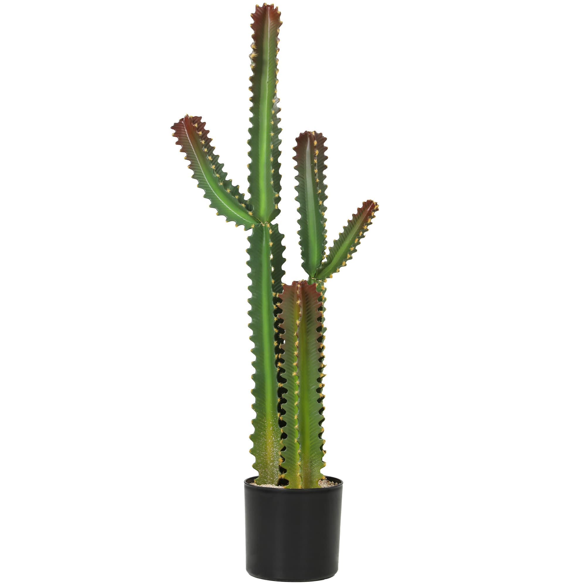 HOMCOM Plante artificielle intérieure 111 cm, arbre artificiel cactus en pot, pour maison, bureau, salon, chambre, vert