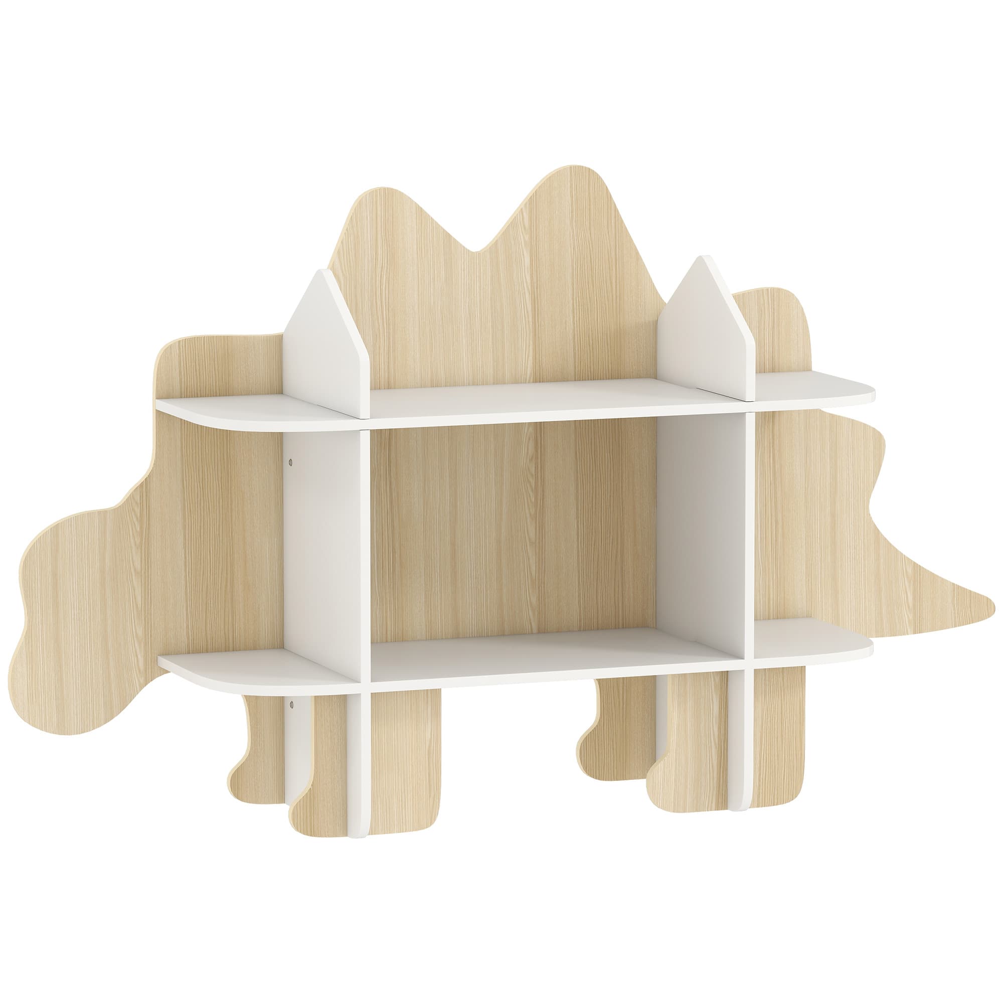 AIYAPLAY Bibliothèque pour enfant rangement livres, étagères pour 3 à 8 ans en bois, MDF blanc, vert Aosom France